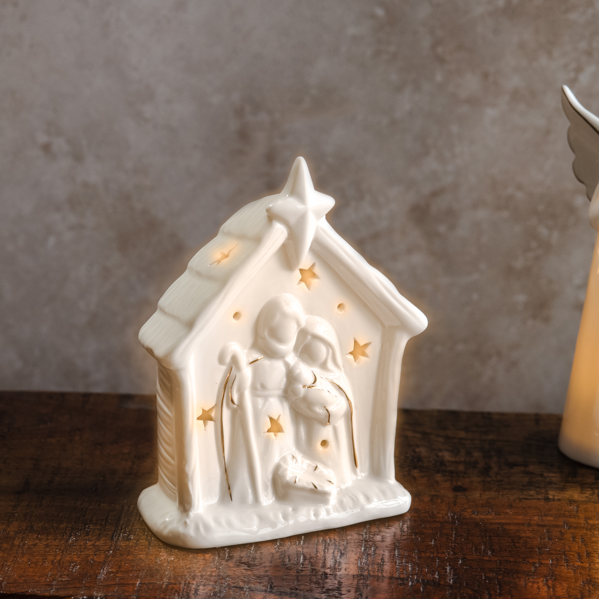 *Inner* 5.5"H Led Ceramic Nativity