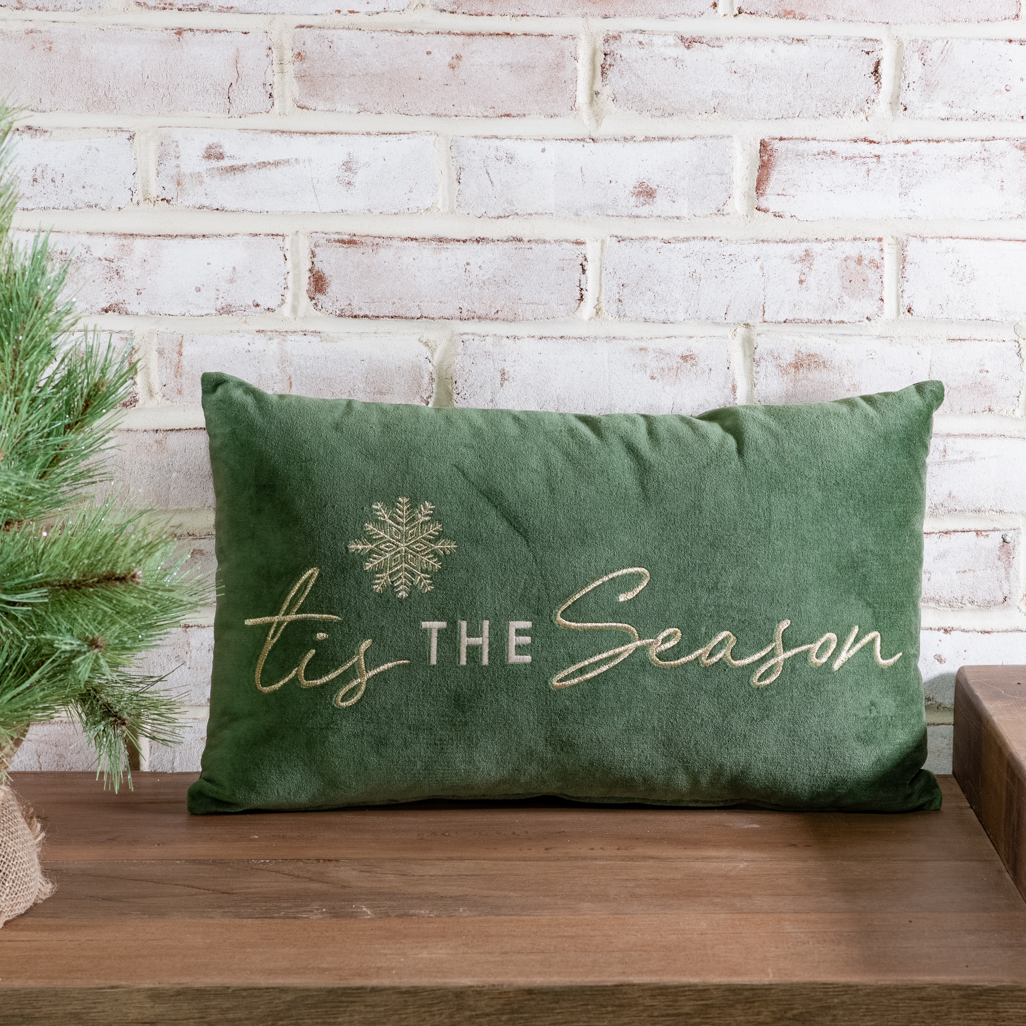 *Inner* 12" X 20" Velvet Tis Season Pillow