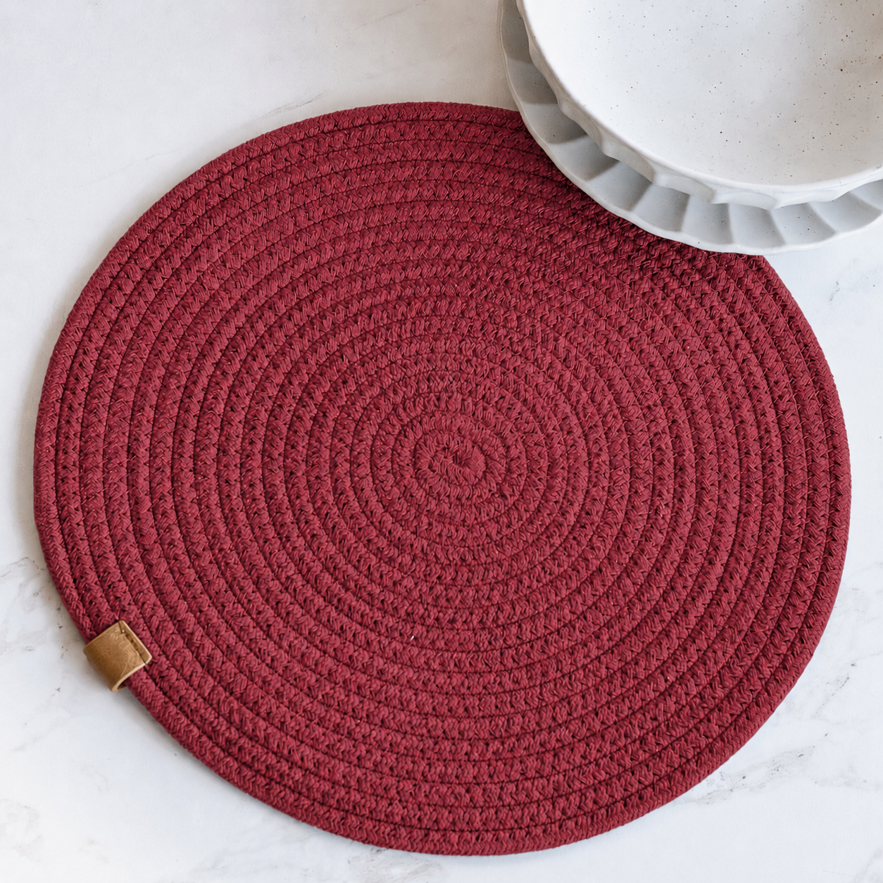13" Scarlet Red Round Placemat