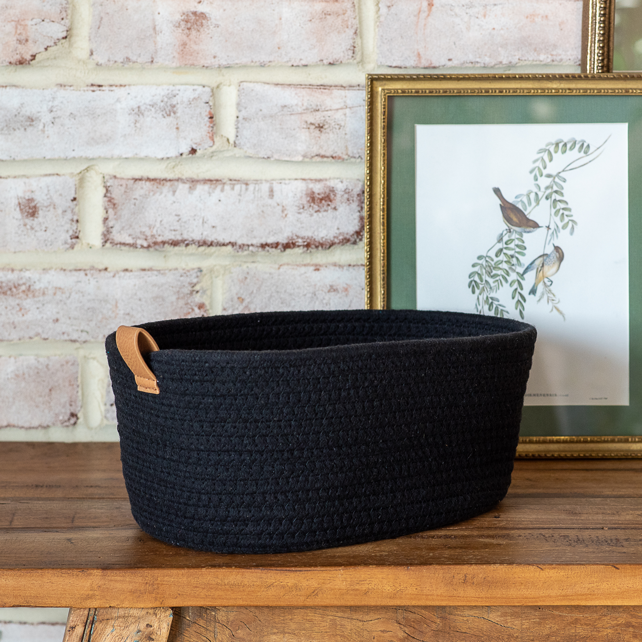 12.5" X 8.5" Large Ebony Basket