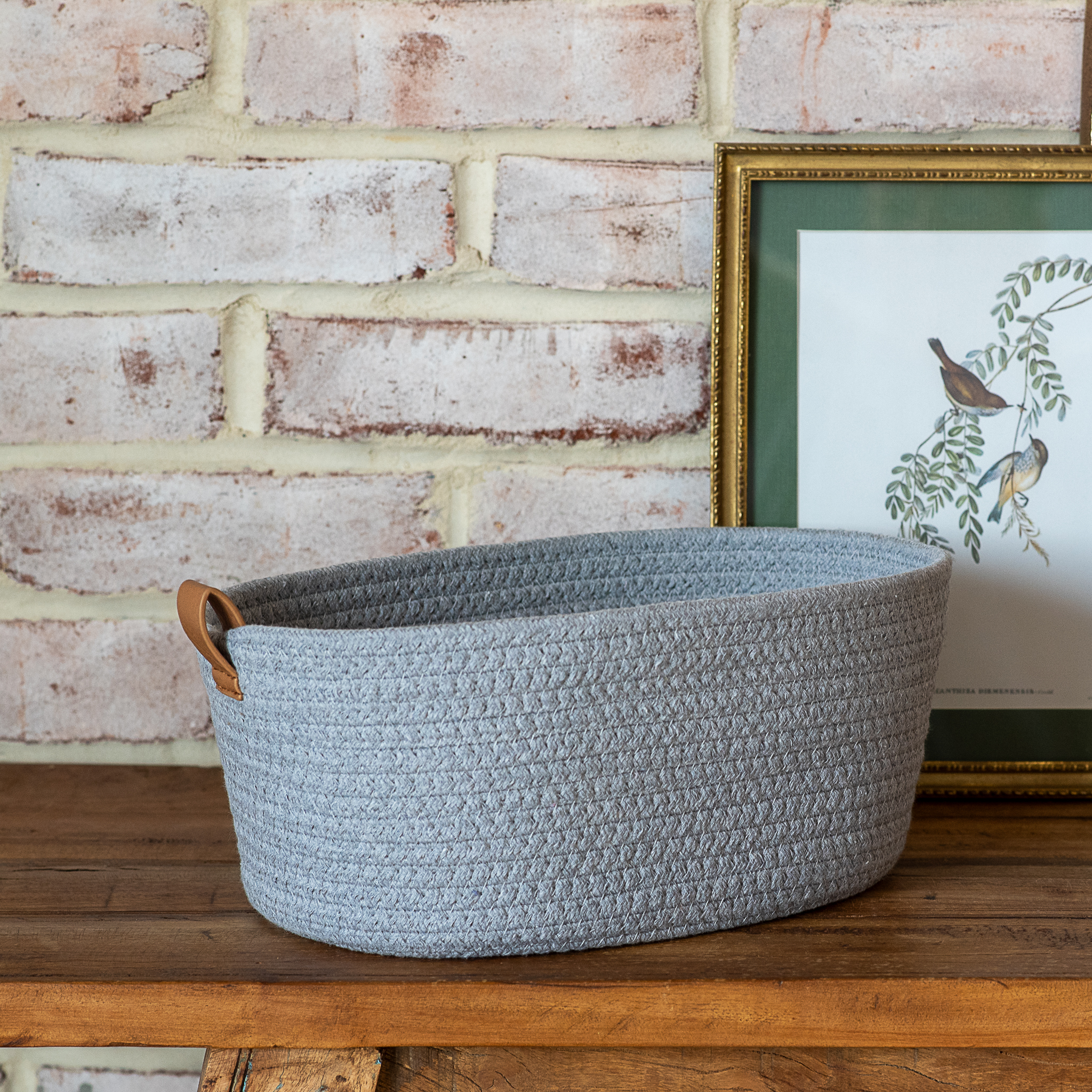 12.5" X 8.5" Large Grey Basket
