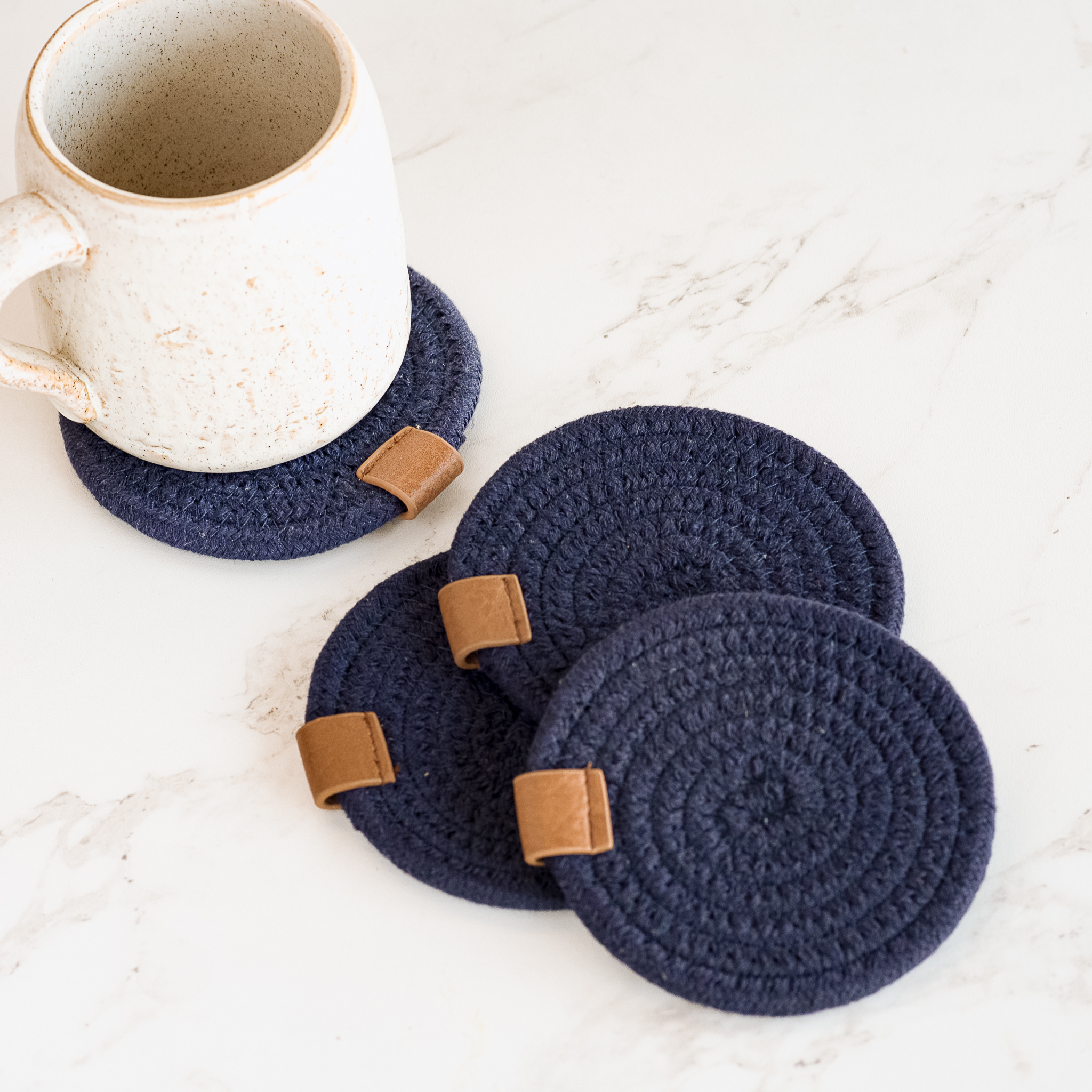 S/4 Navy Blue Coasters