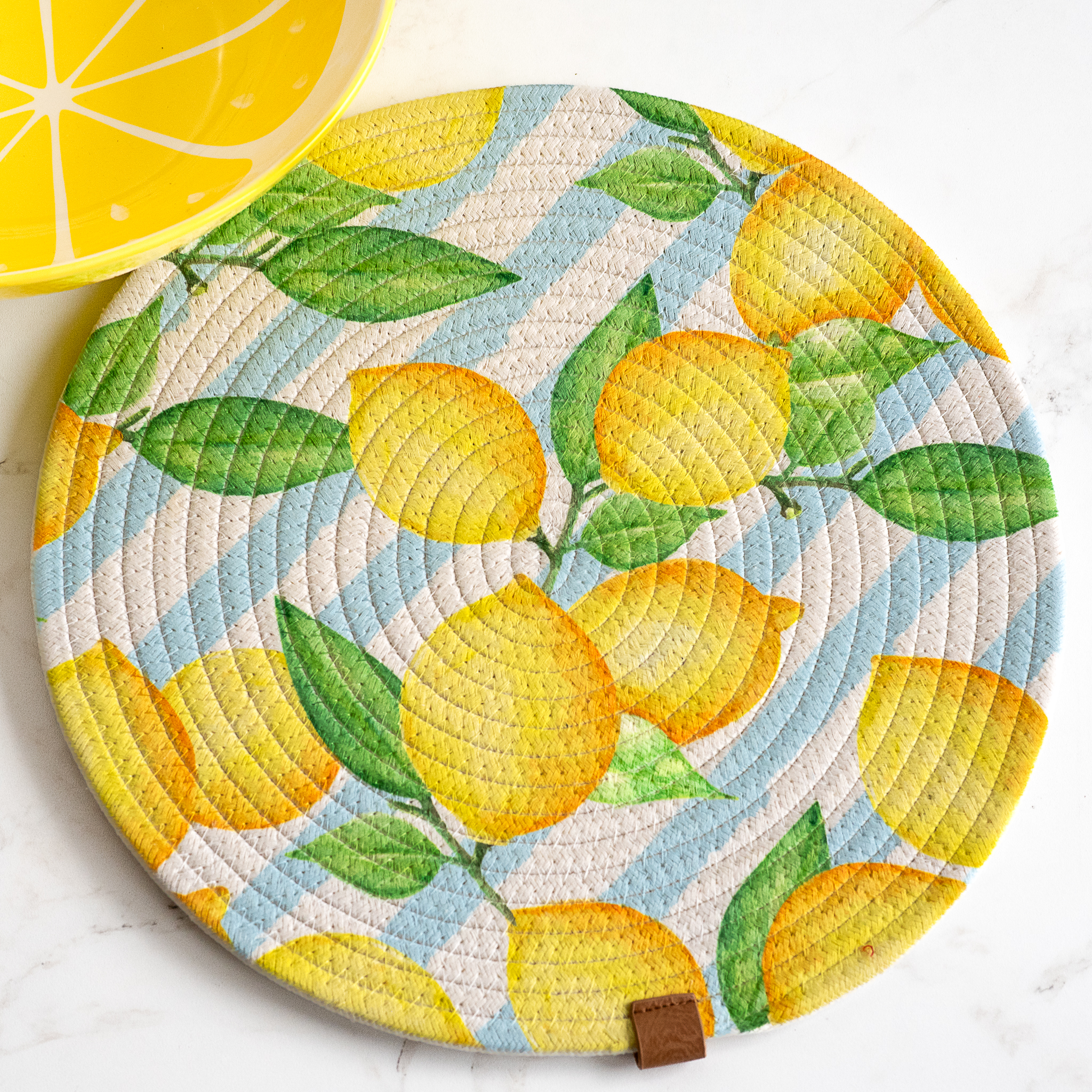13" Lemon Round Placemat