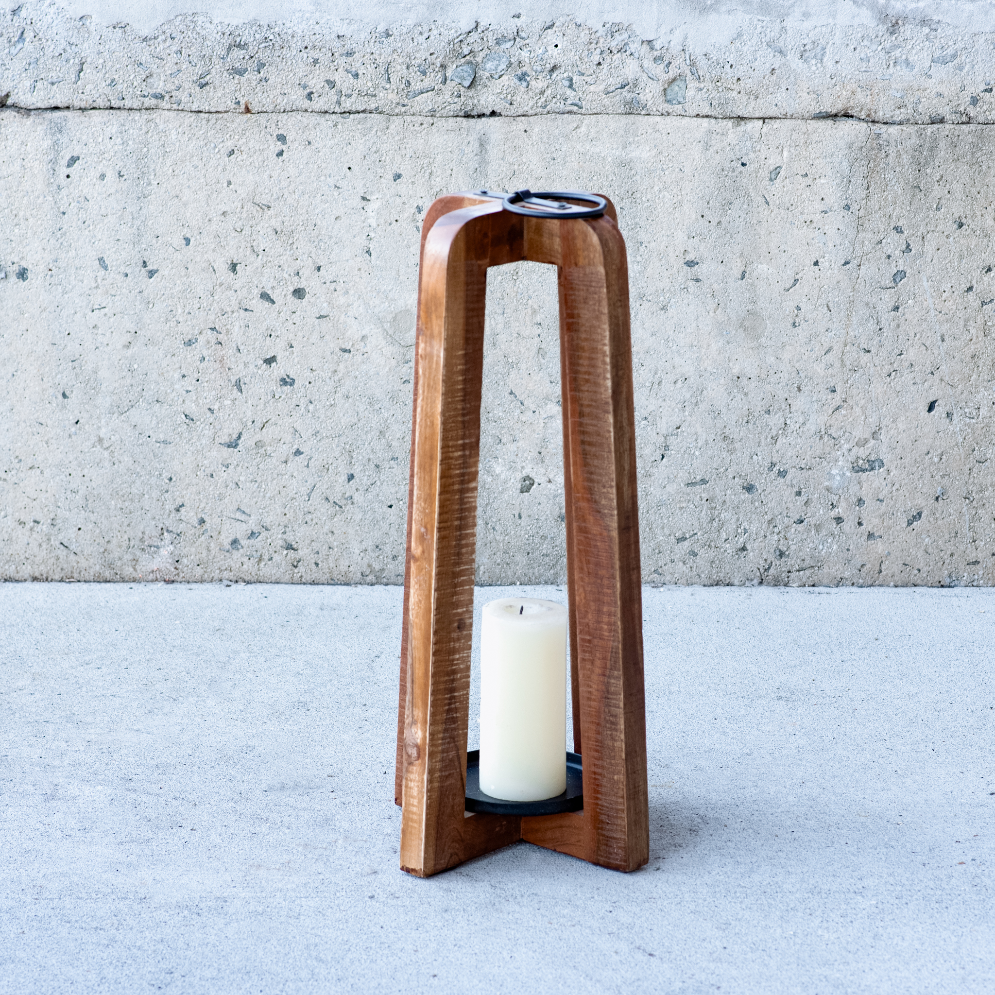 21" Wood Candle Lantern