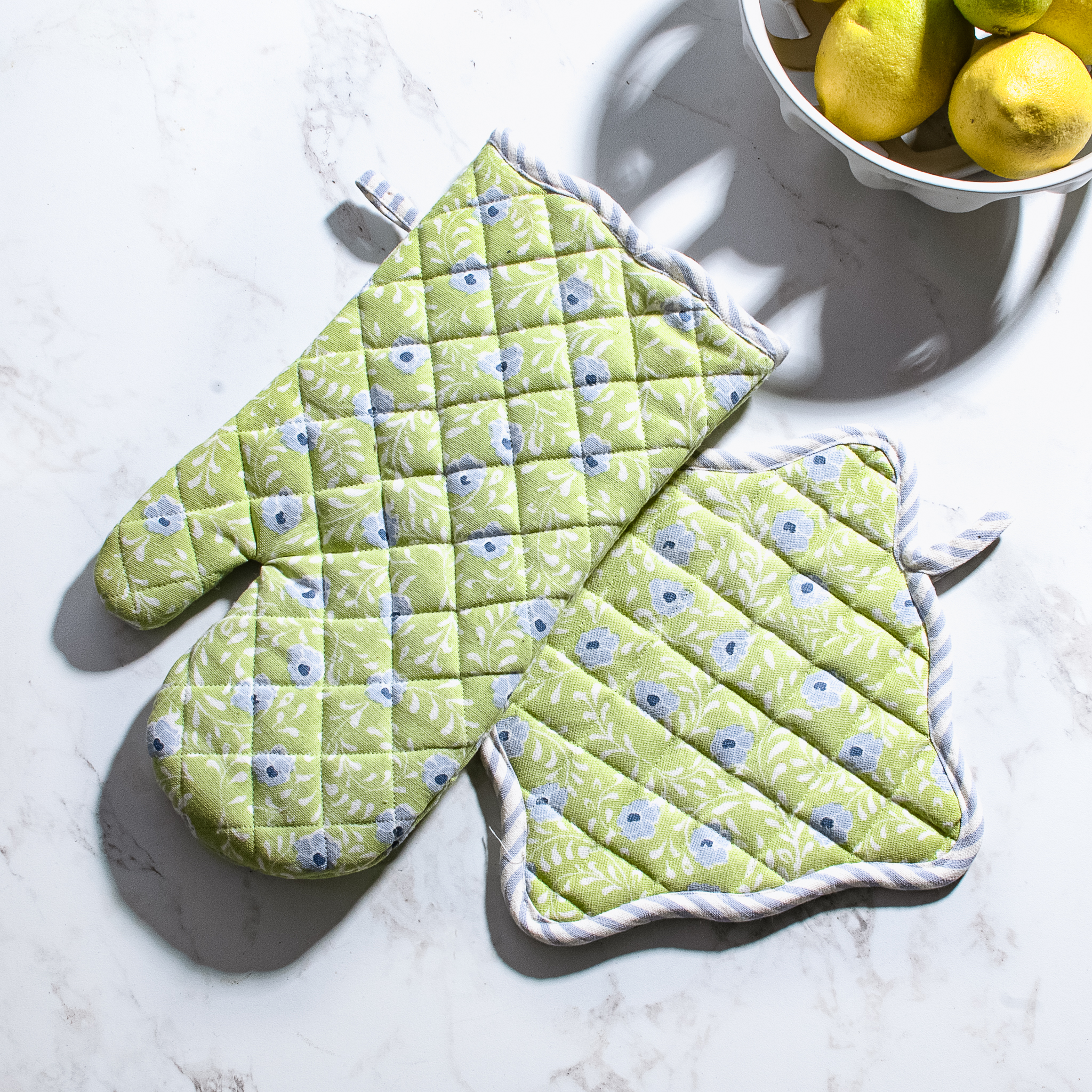 *Inner* Lime Poppy Potholder/Mit Set