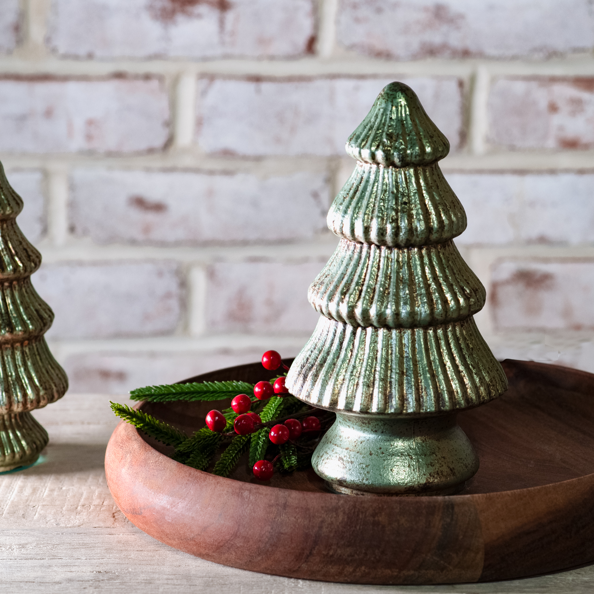 *Inner* 8"H Verdigris Glass Tree