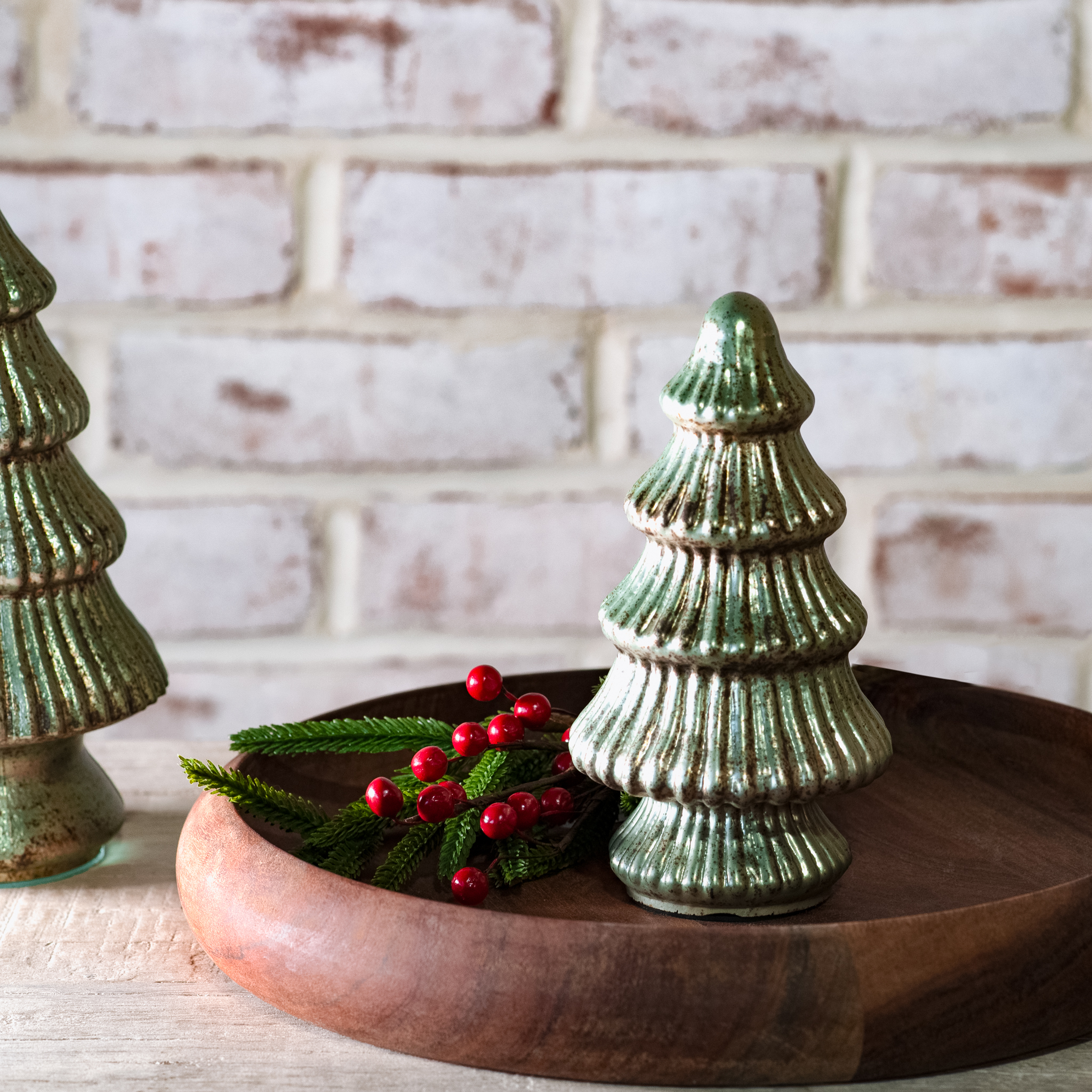 *Inner* 6.75"H Verdigris Glass Tree