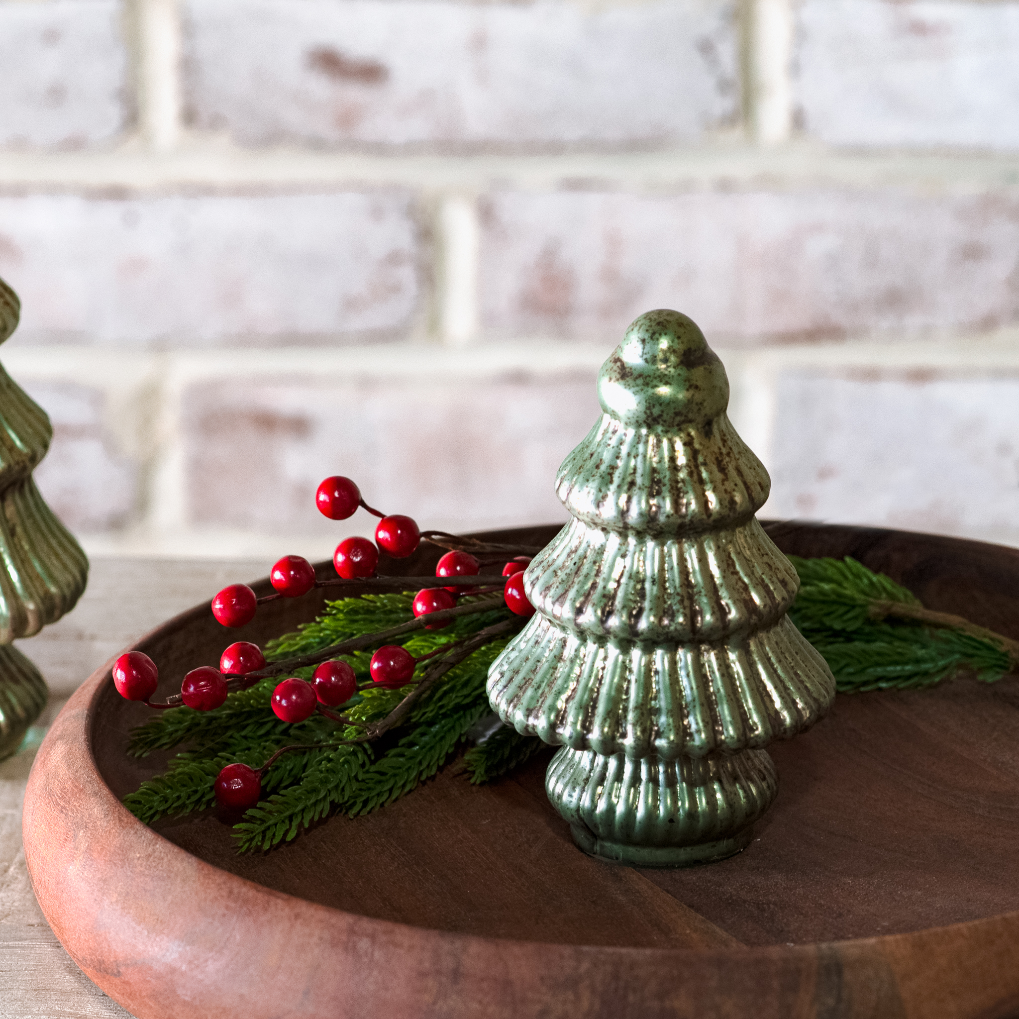 *Inner* 4.75"H Verdigris Glass Tree