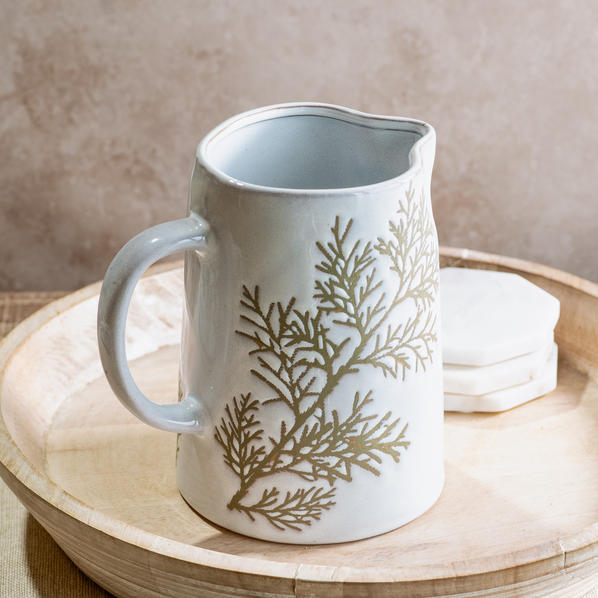 7.5"H Evergreen Branch Pitcher