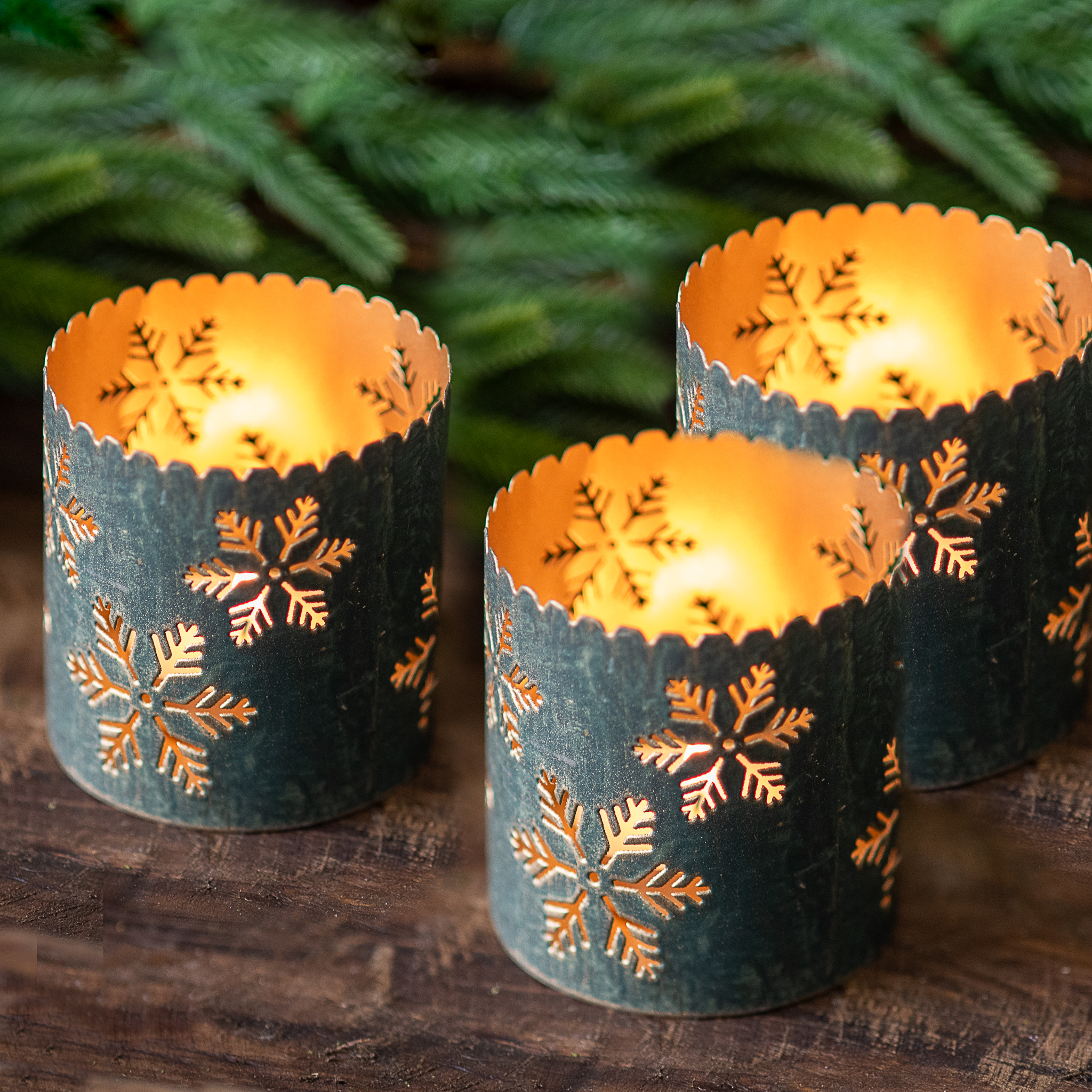 *Inner* Drk. Green Holiday Votive