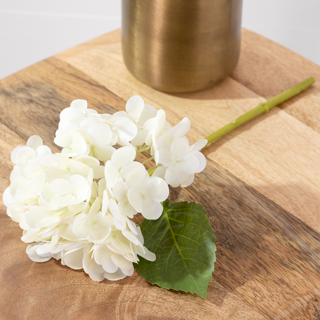 *Inner* 13" White Hydrangea Stem