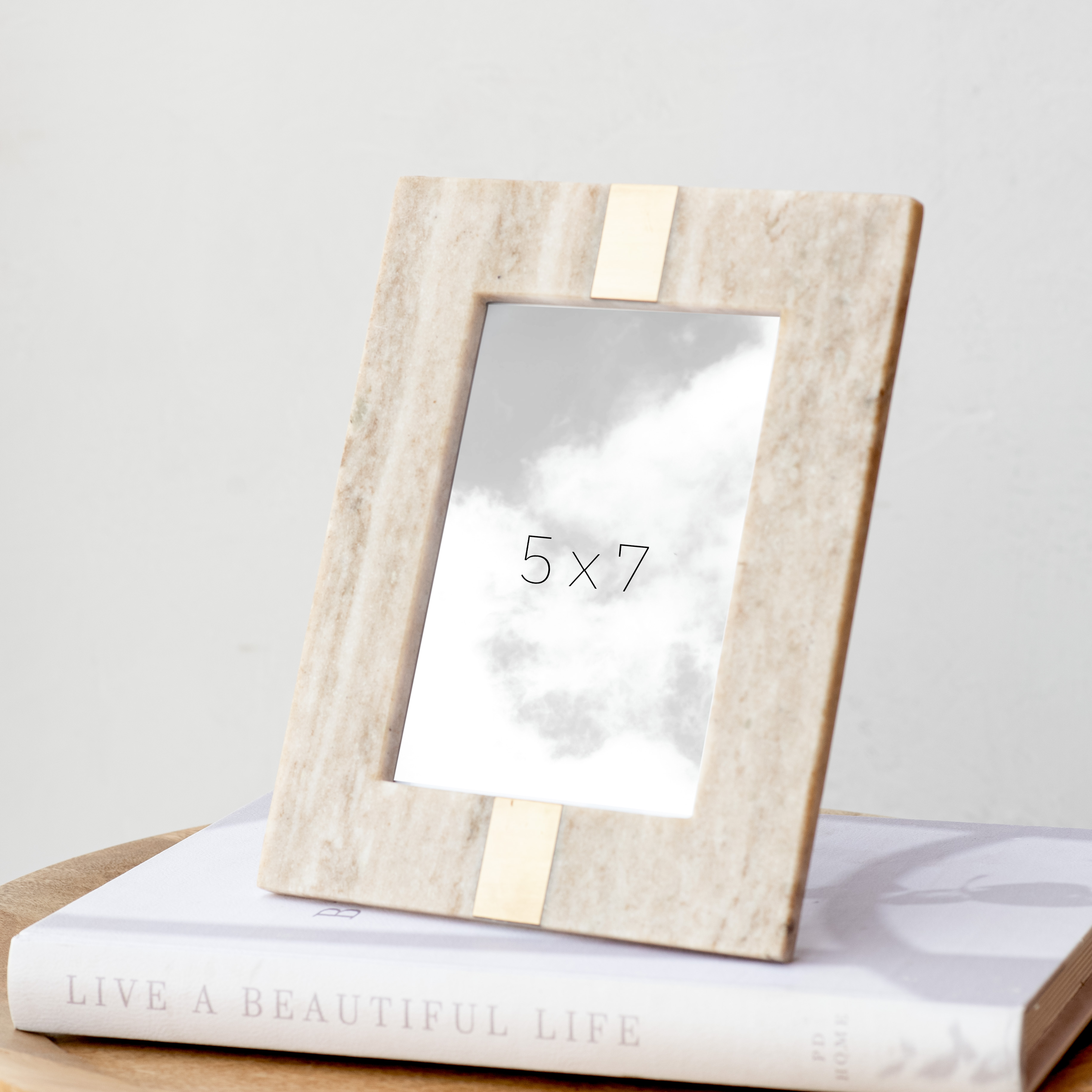 *Inner* 5 X 7 Beige Marble Photo Frame