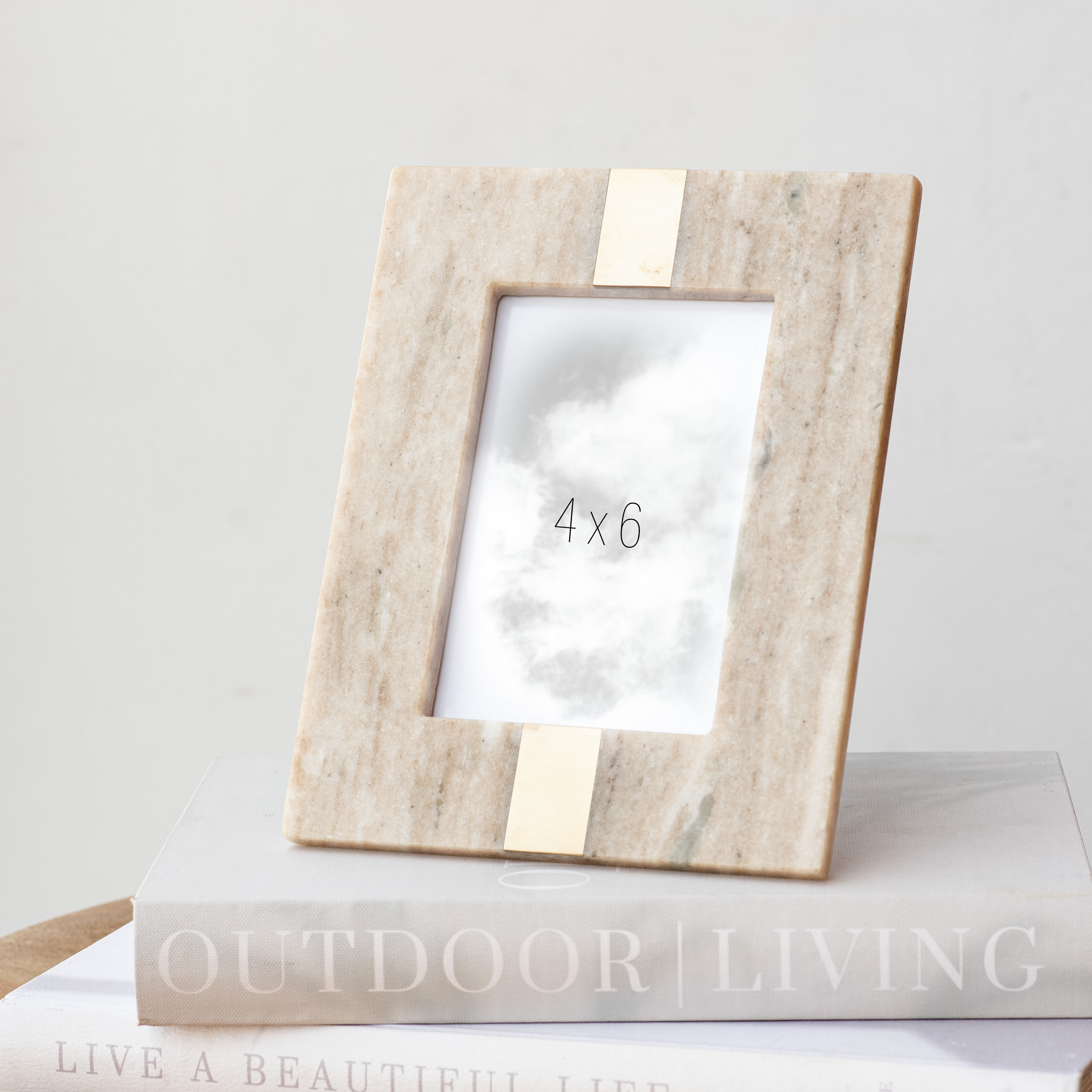 *Inner* 4 X 6 Beige Marble Photo Frame
