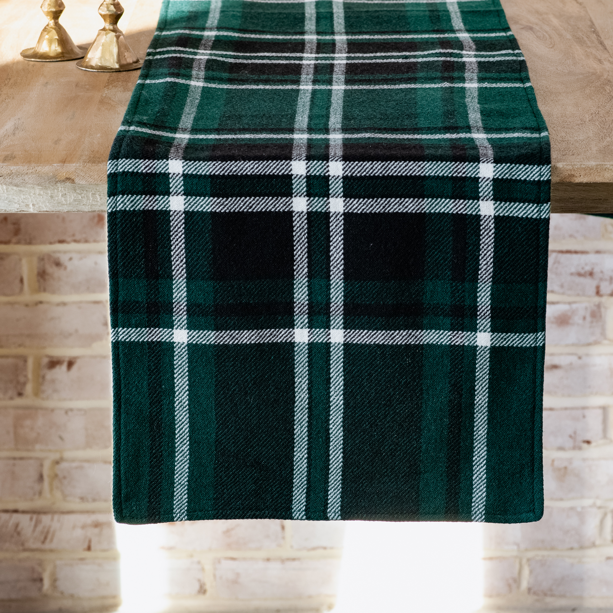 *Inner* 72"L Gr Tartan Table Runner