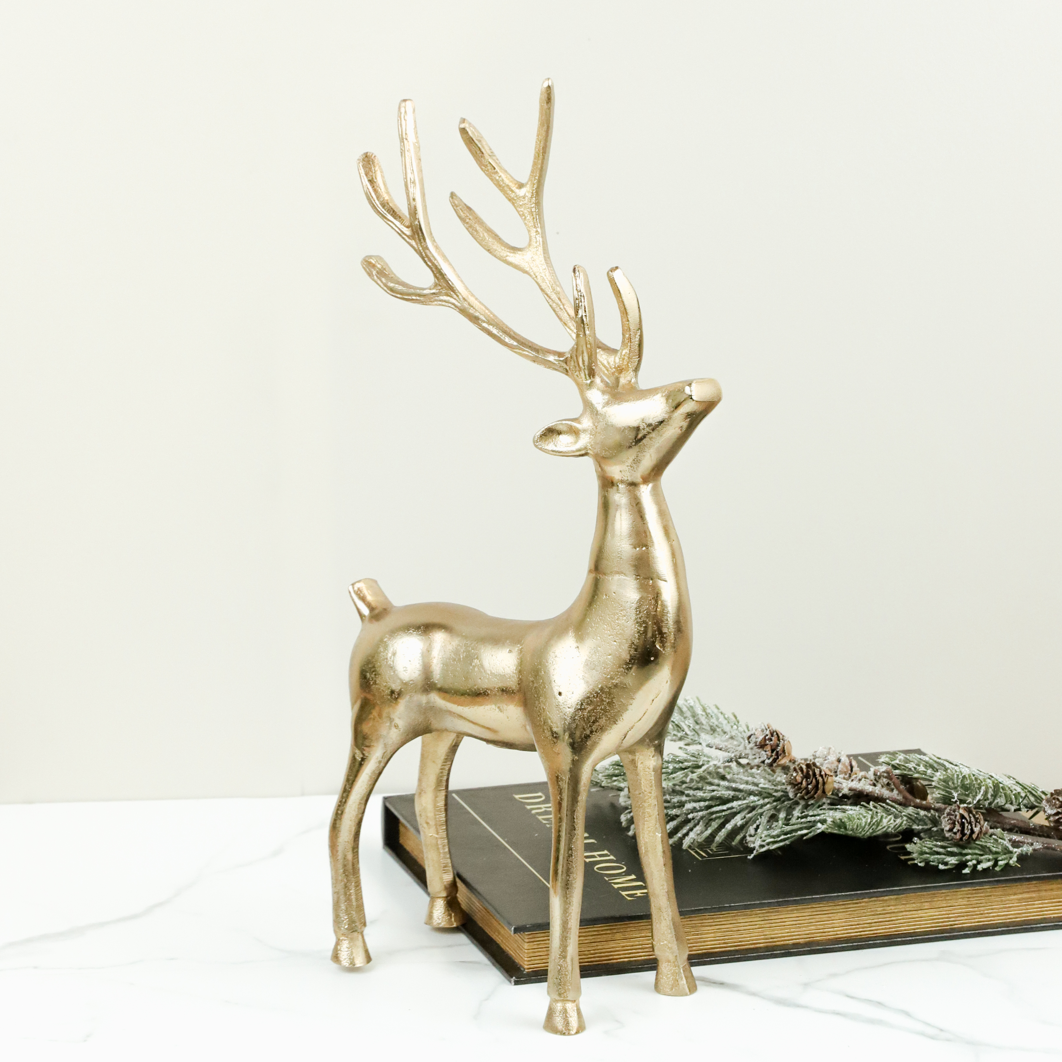 *Inner* 18.5" Gold Standing Reindeer