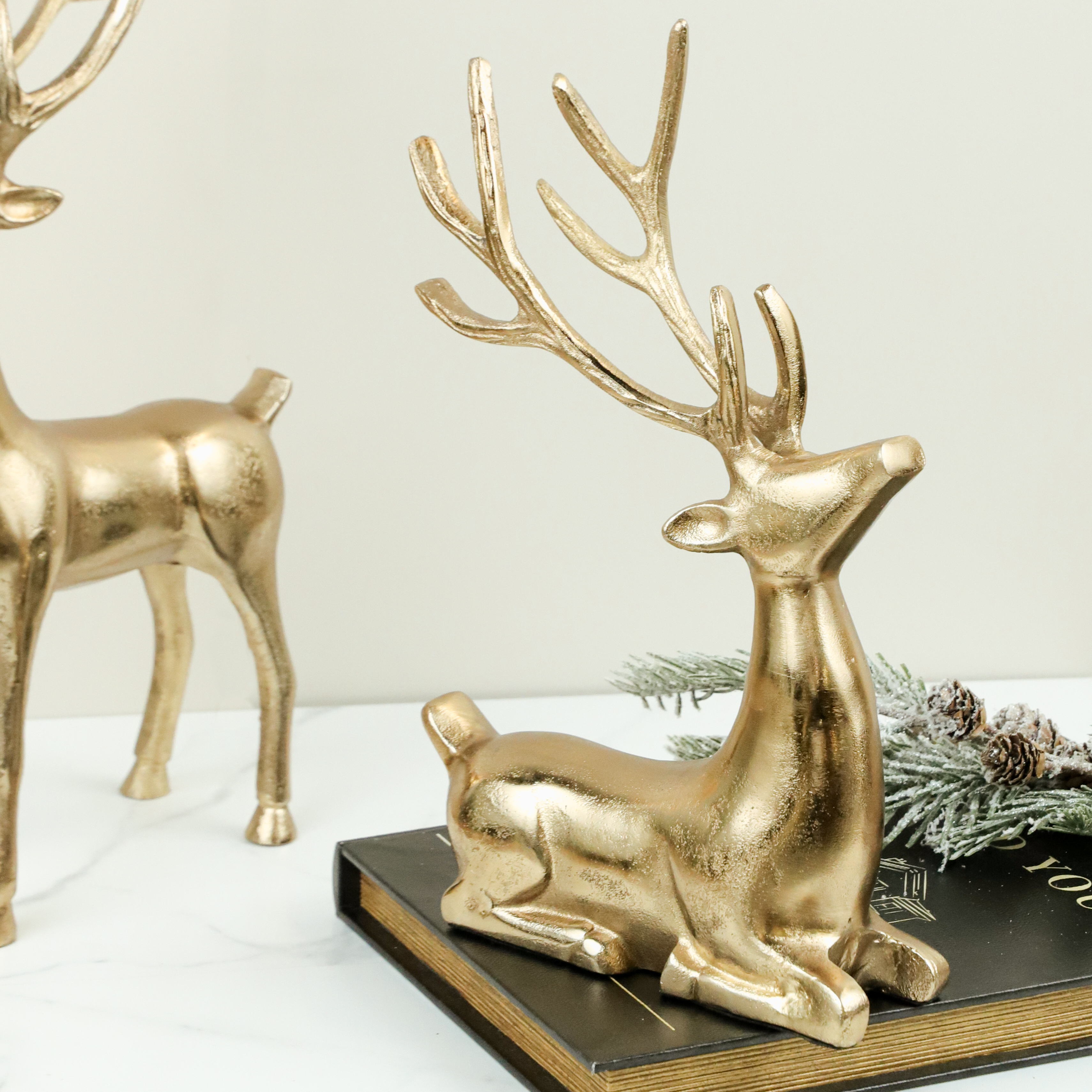 *Inner* 14" Gold Resting Deer