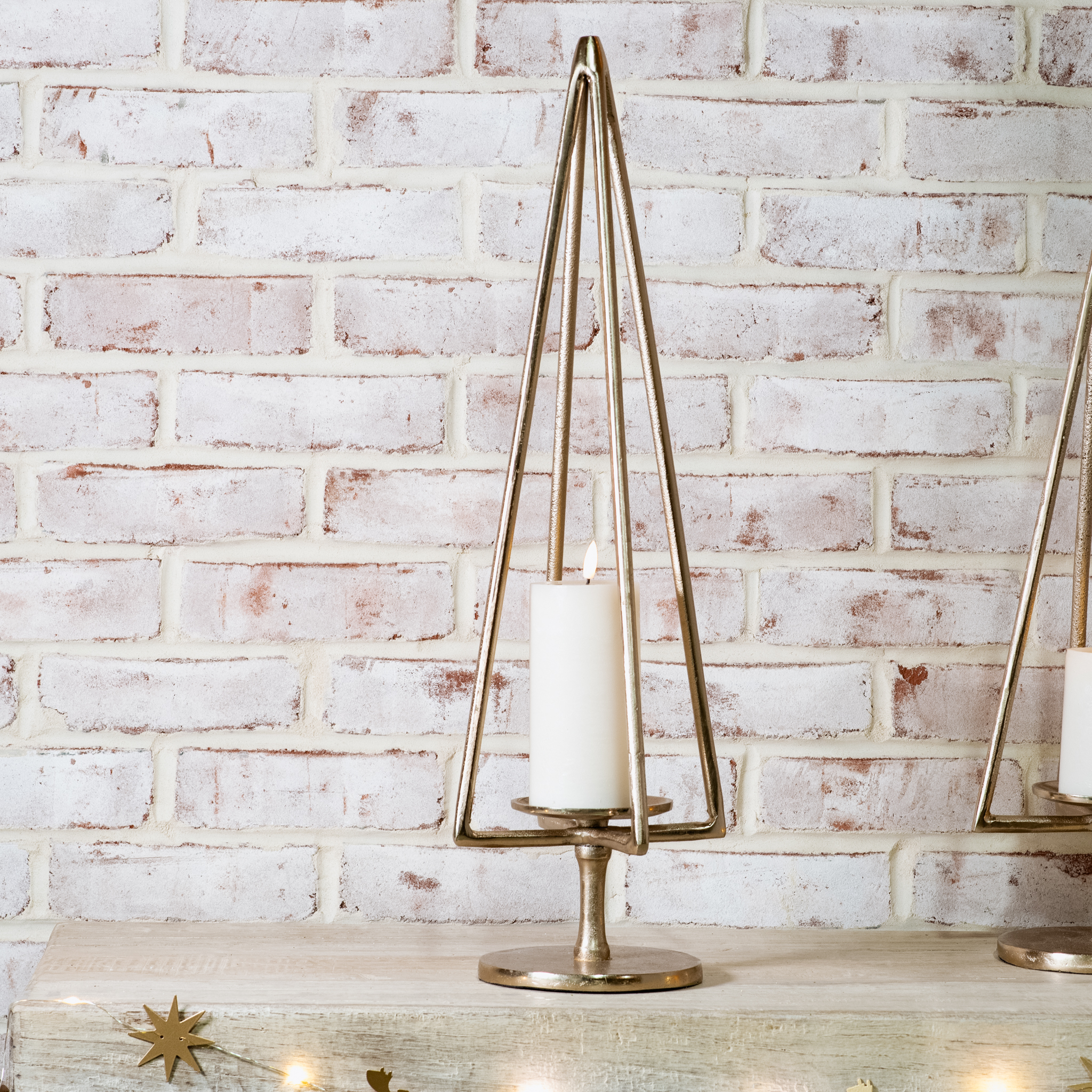 *Inner* 25" Gold Tree Pillar Holder