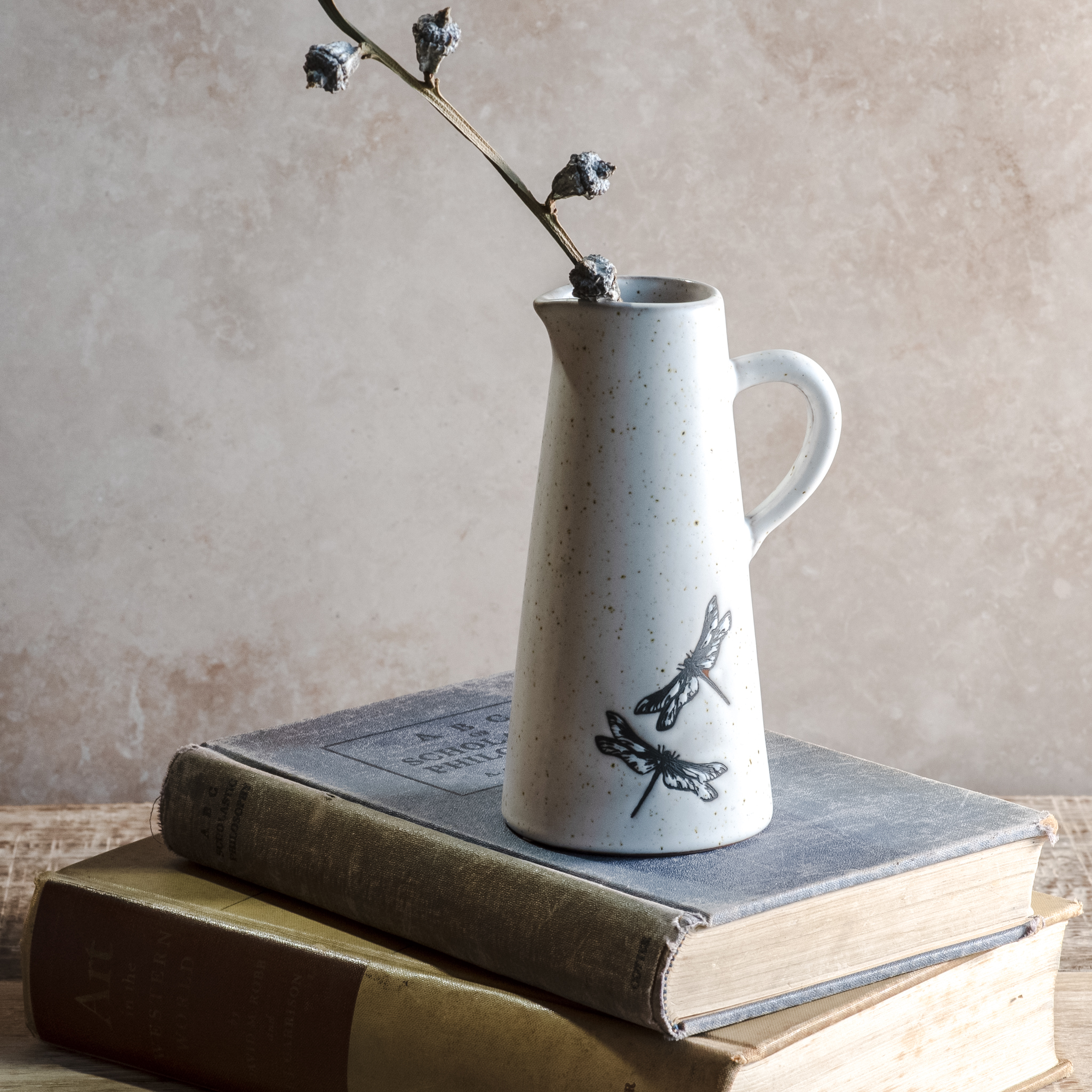 5.5" Blk/Wht Dragonfly Pattern Pitcher