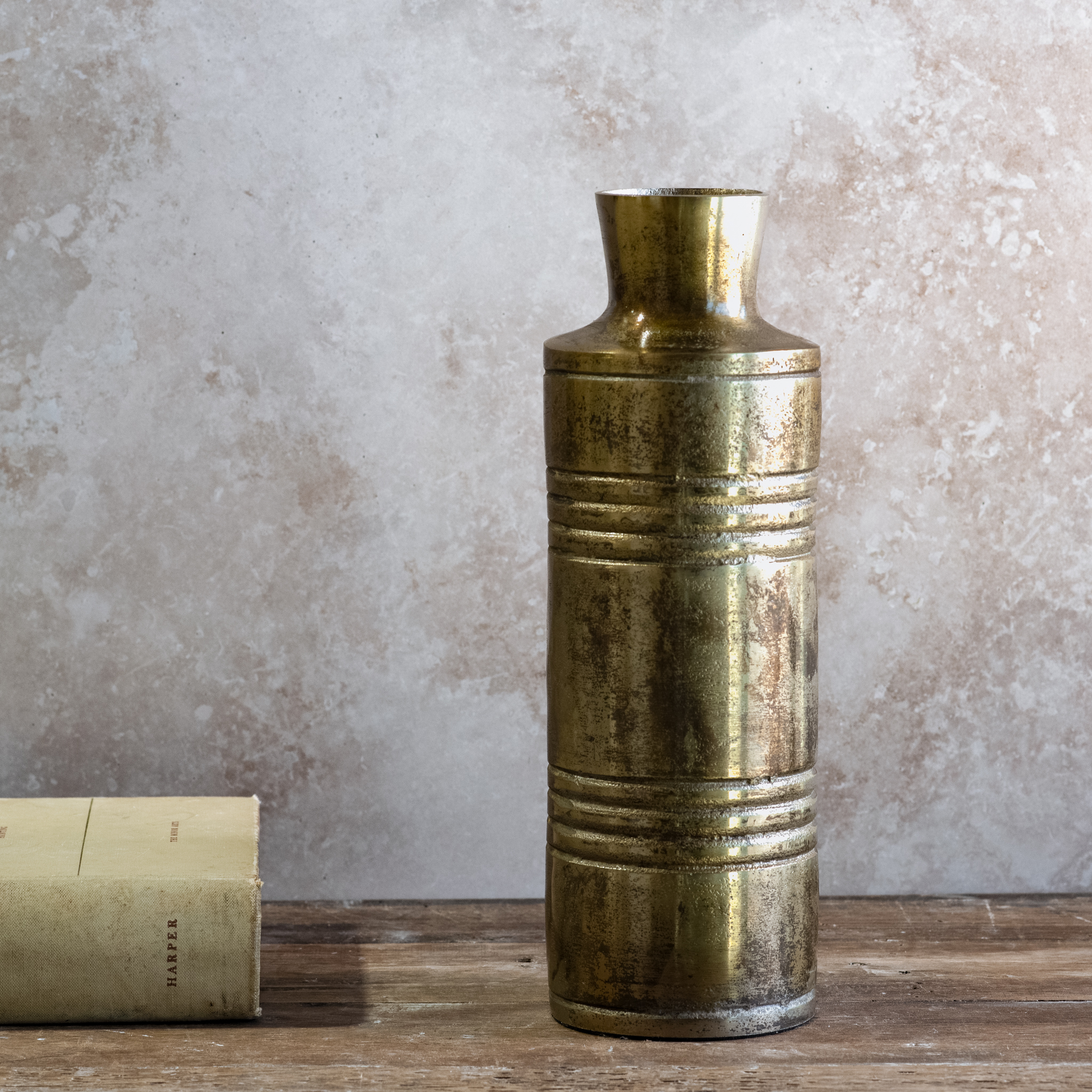 10.5" Burnt Champagne Alum. Vase