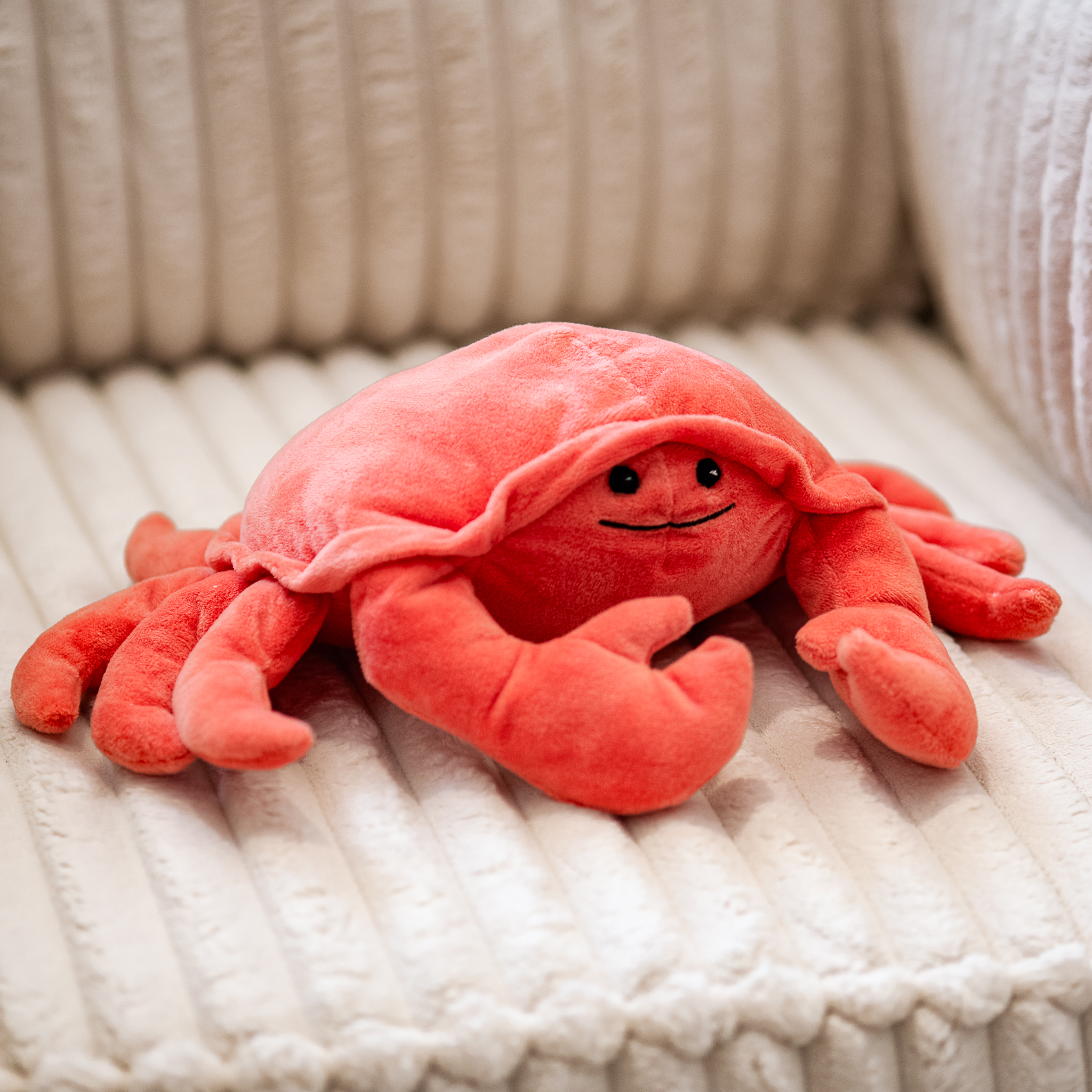 11.5"W Coral Plush Crab