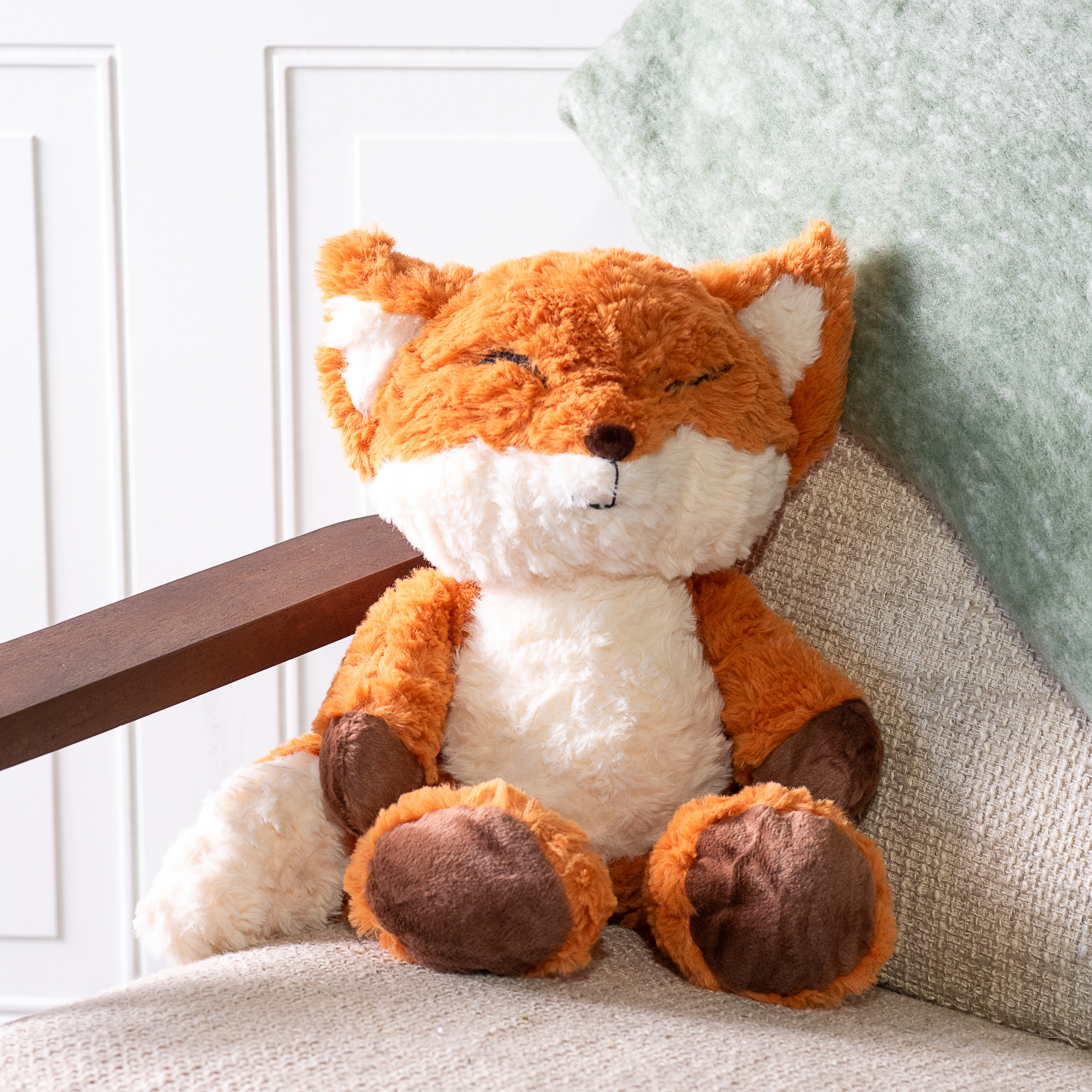 11" X 9" Or/Wht Stuffed Fox
