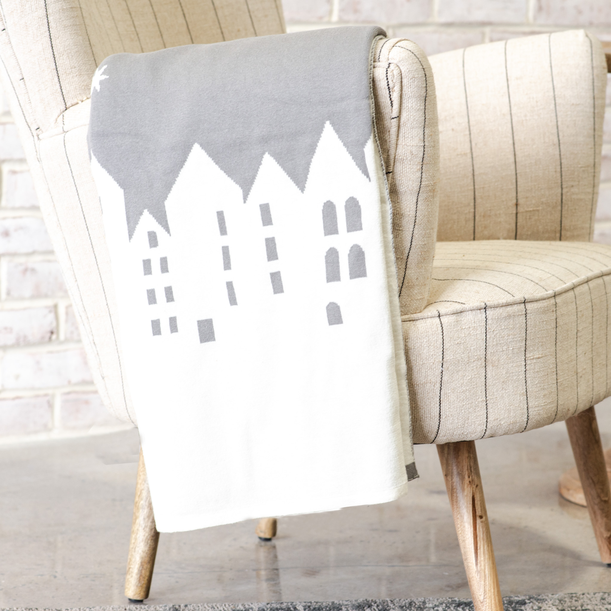 50X60 Gry/Wht Night Sky Throw