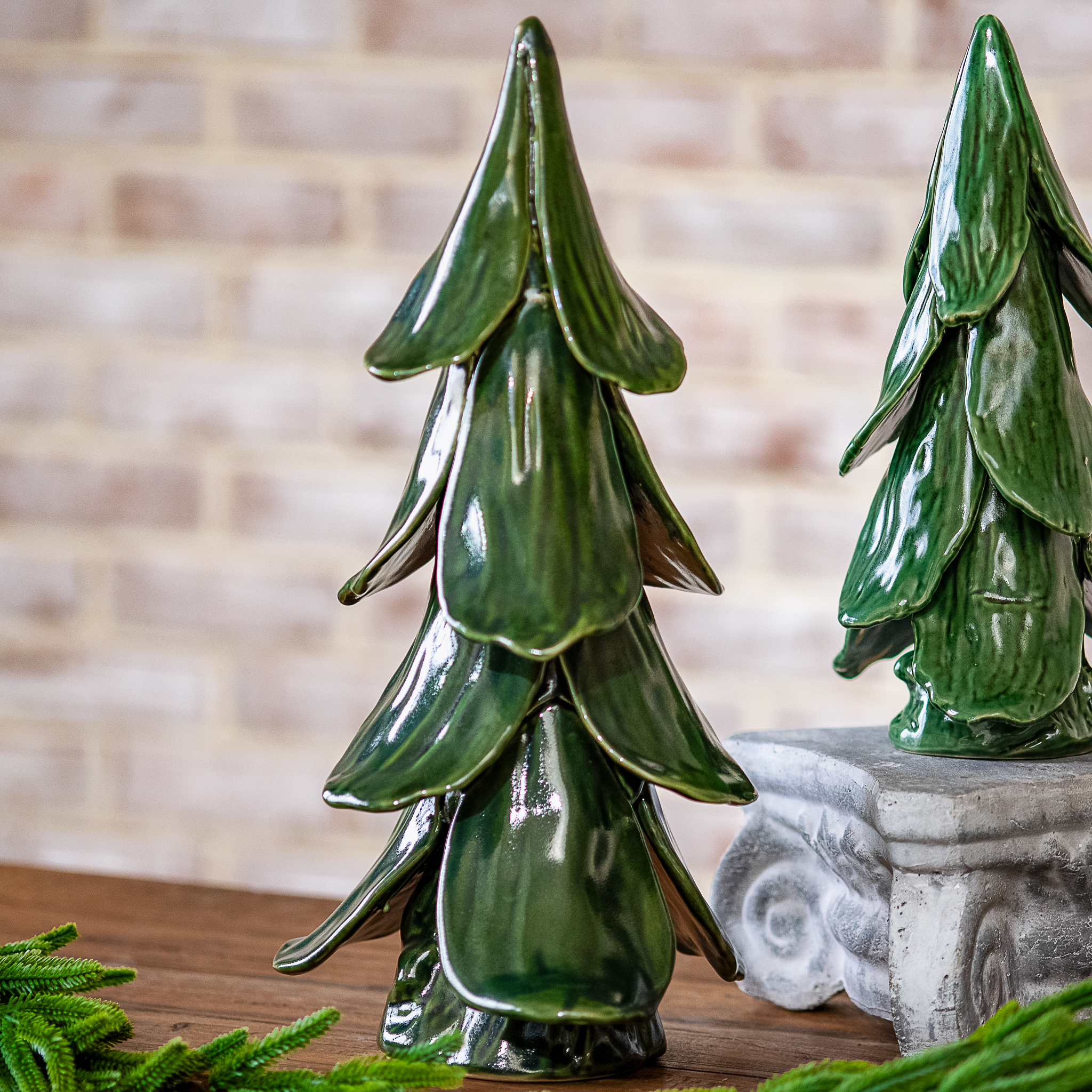 15.5" Ceramic Stone Tree Decor