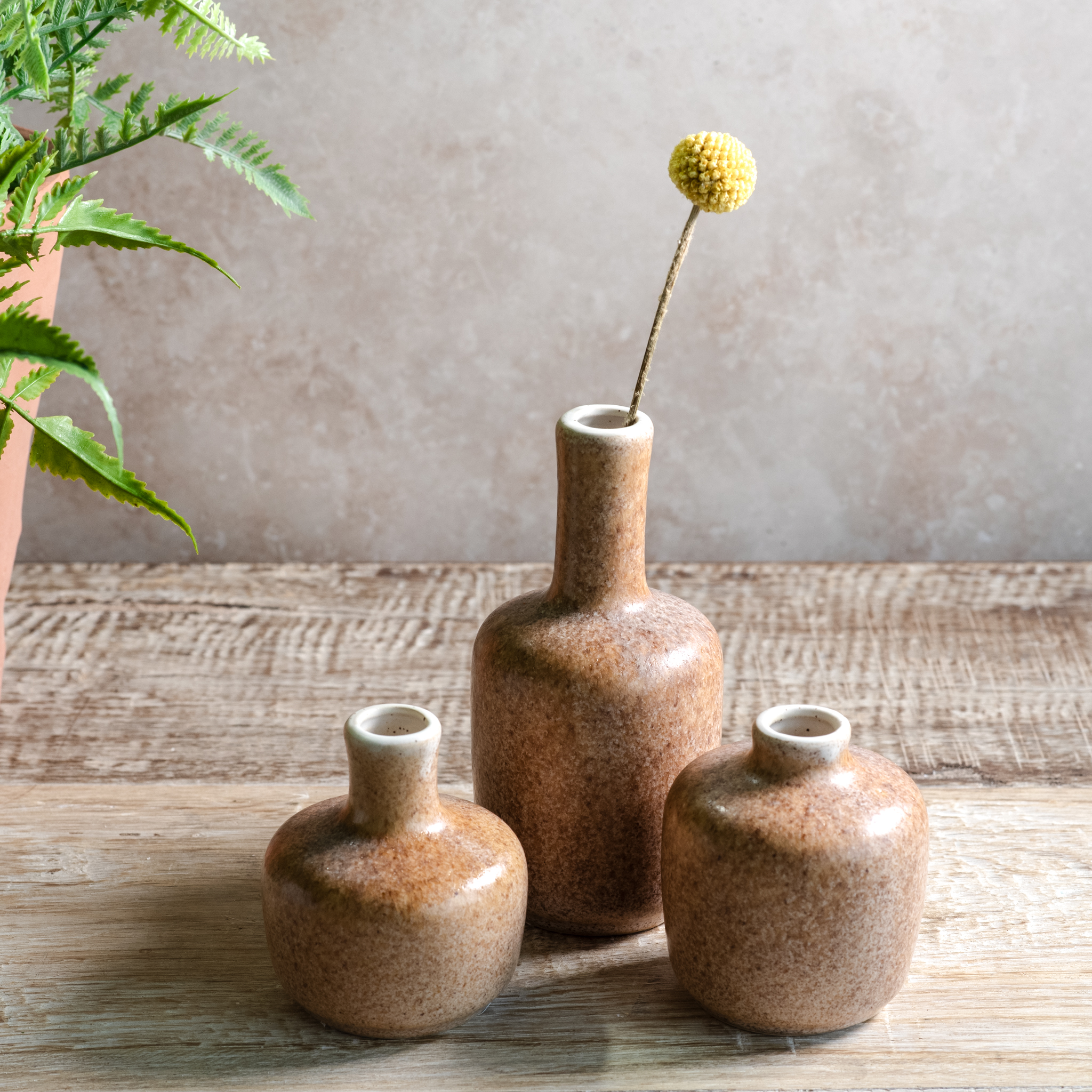 *Inner* S/3 Beige Mini Vases