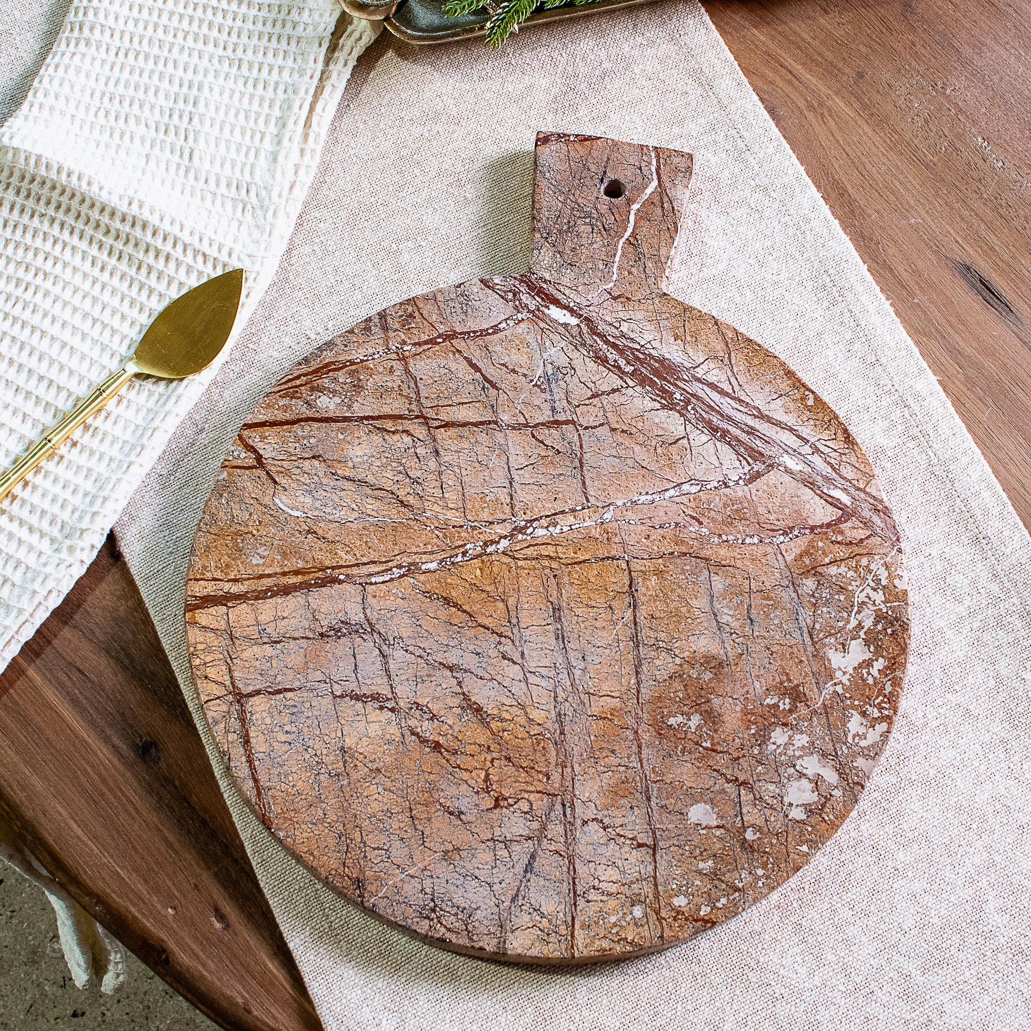 12" Beige Marble Circle Board