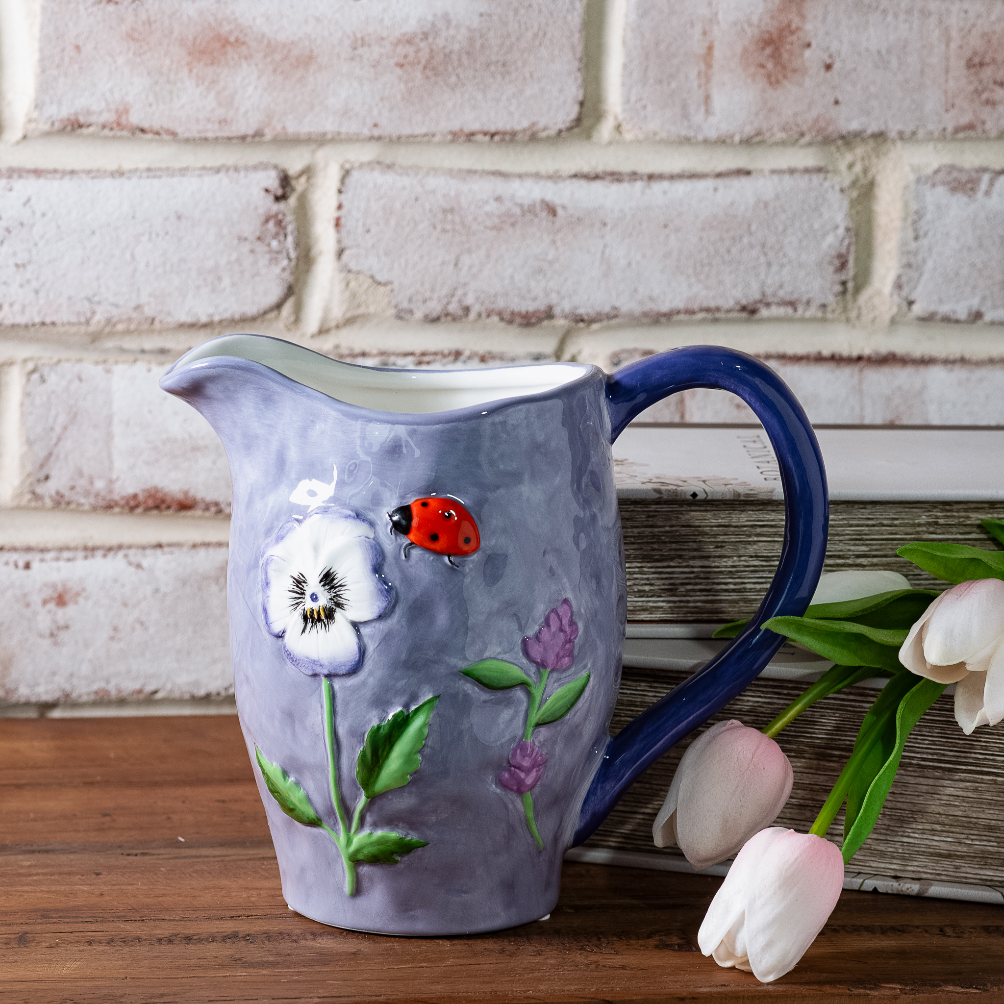 *Inner* 7"H Pu Summer Floral 3D Vase