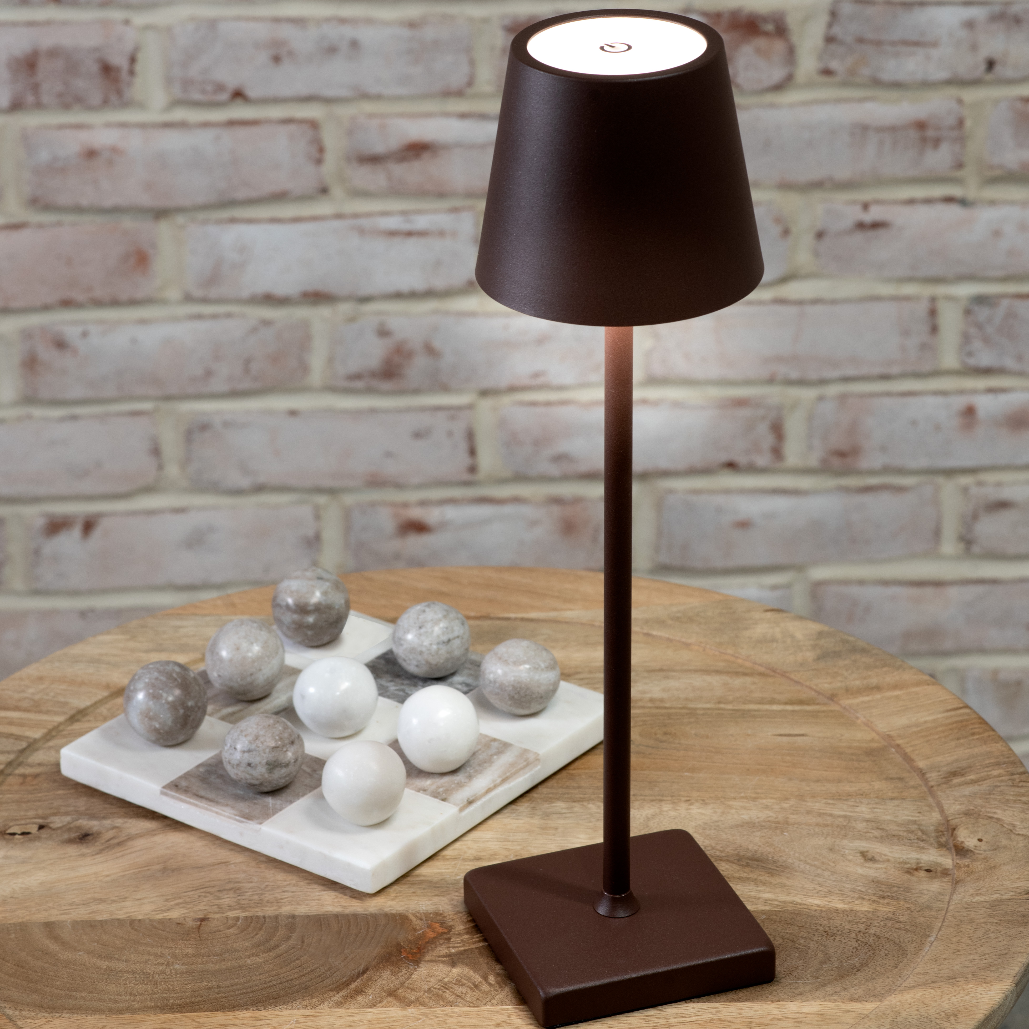 15" Rechargeable Brown Led Lamp