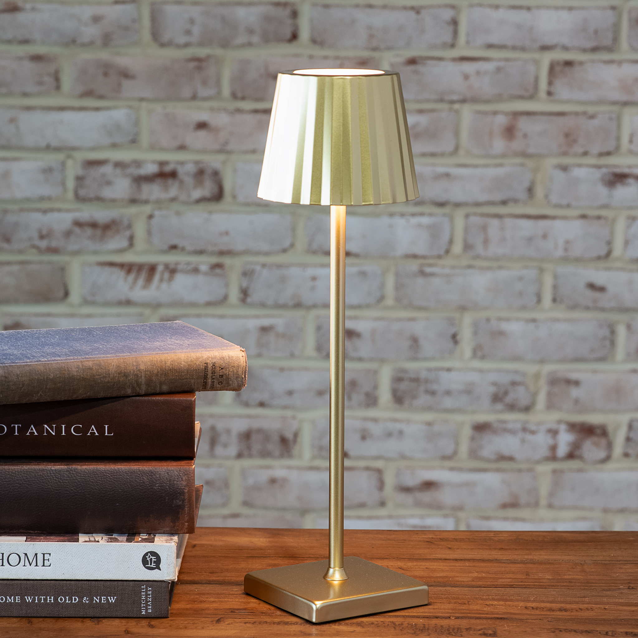 15" Rechargeable Gold Led Lamp