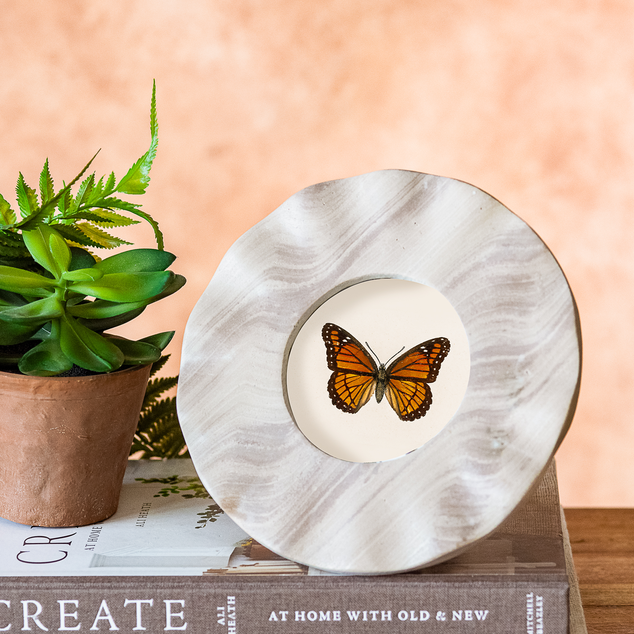 8" Capri Beige 4X4 Marble Photo Frame