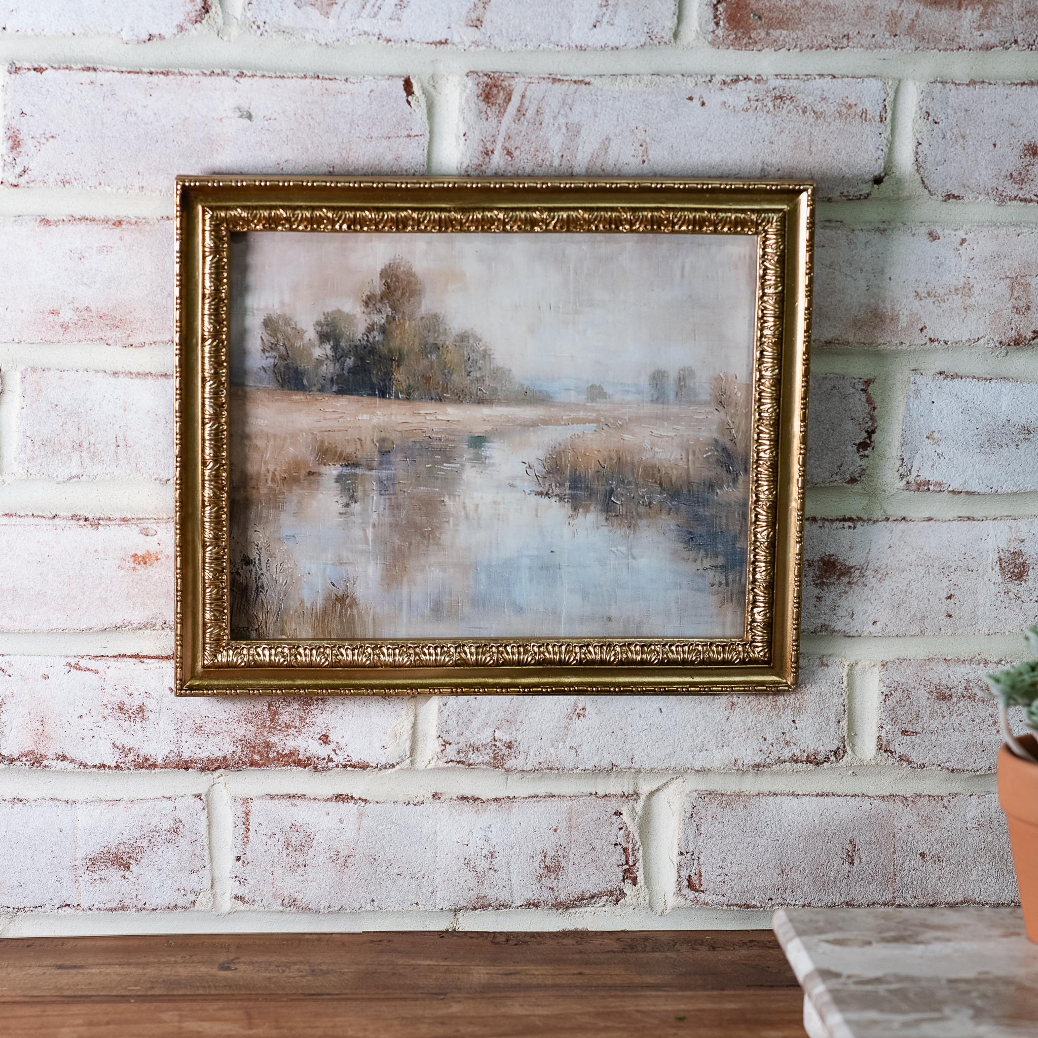 8" X 10" Gold Frame Stream Landscape