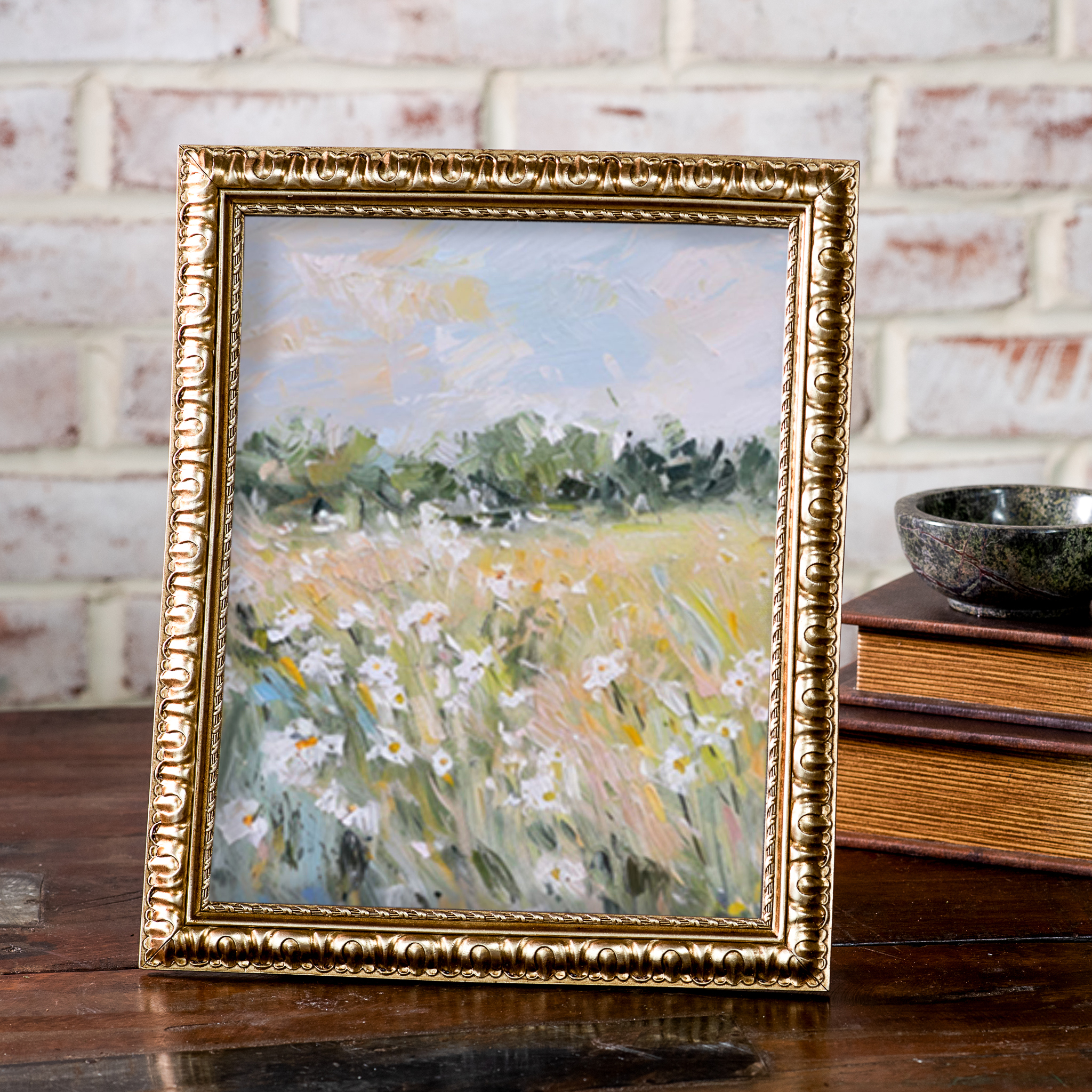 8 X 10 Ant. Gold Deco Photo Frame