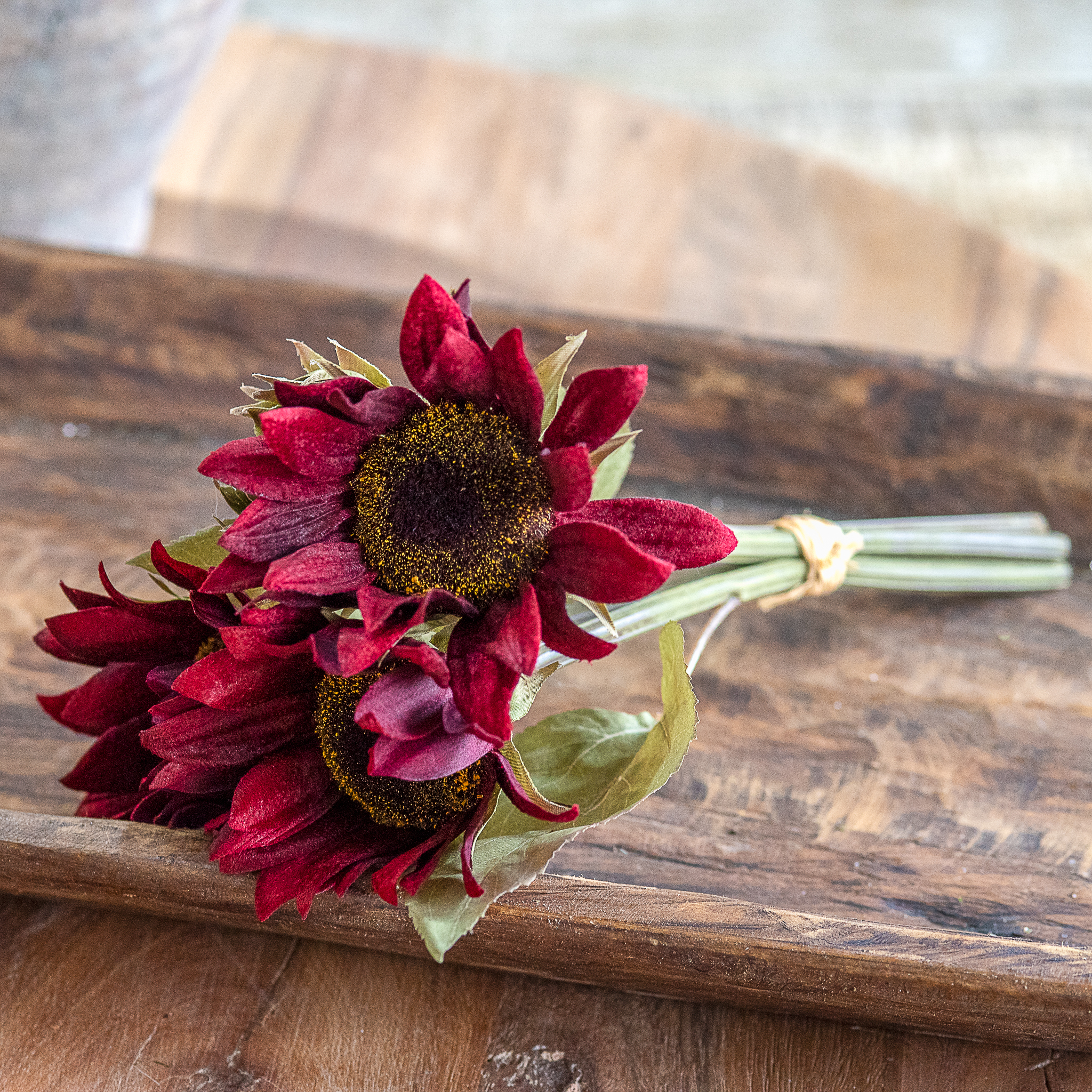 *Inner* 12" Burgundy Sunflower Bundle