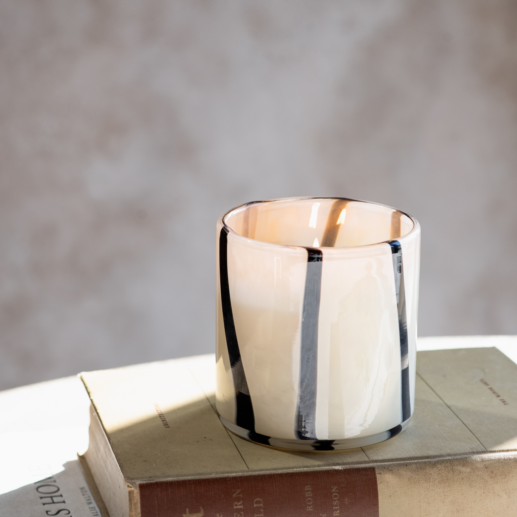*Inner* Blk/Cream Stripe Candle Jar