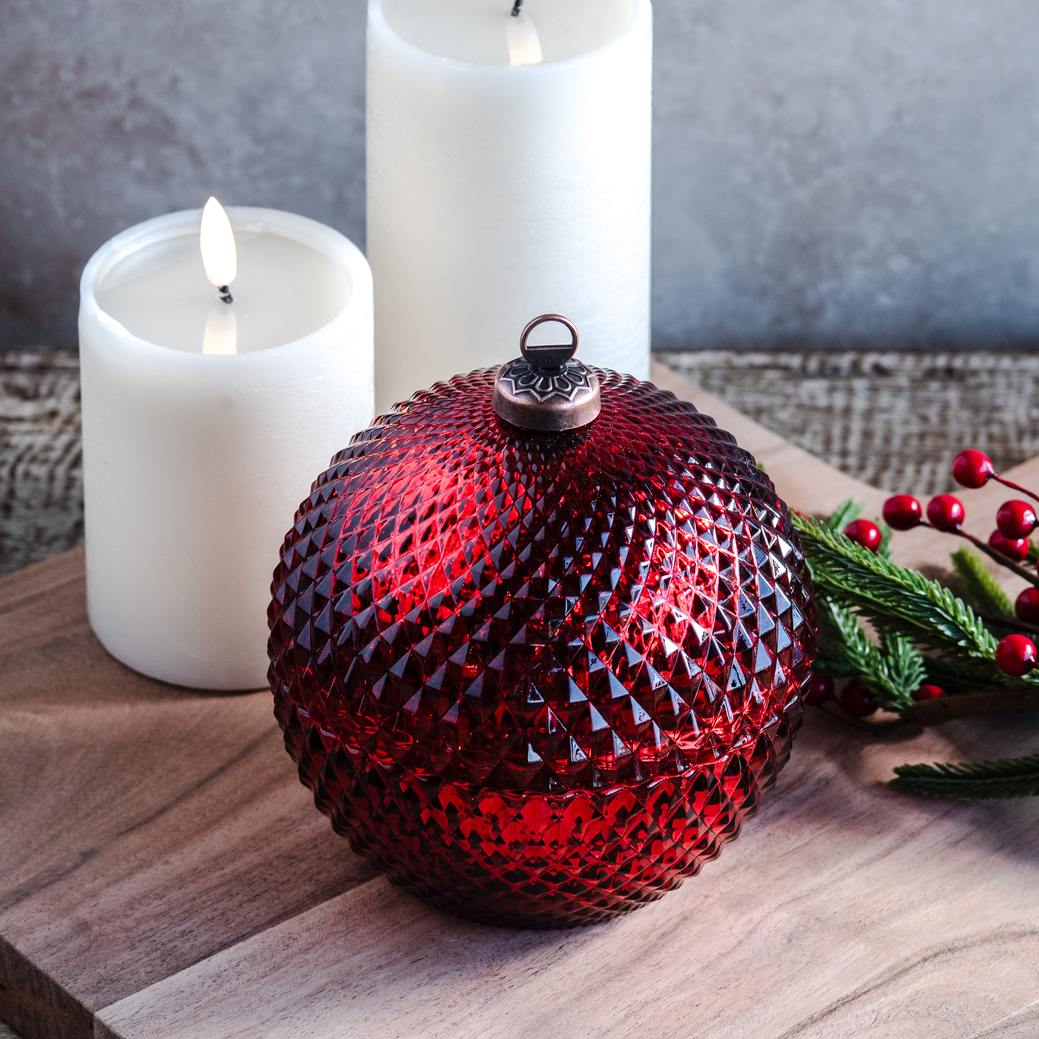 *Inner* 5"D Red Diamond Orn Jar