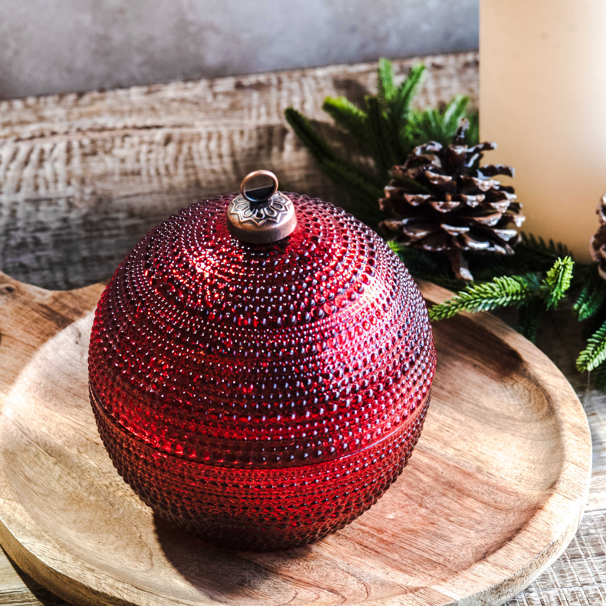 *Inner* 5"D Red Dots Orn Jar