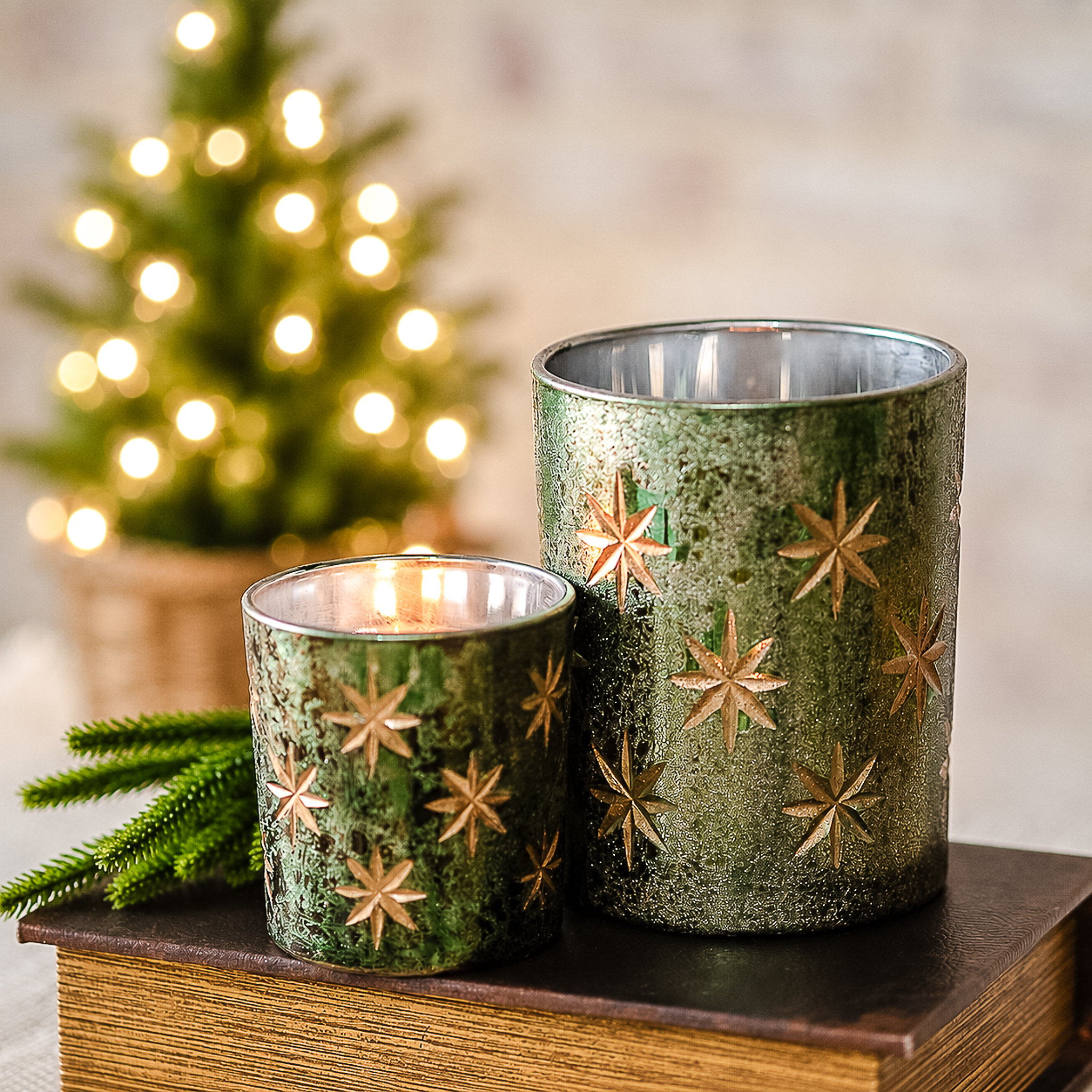 *Inner* S/2 Green Star Candle Holder