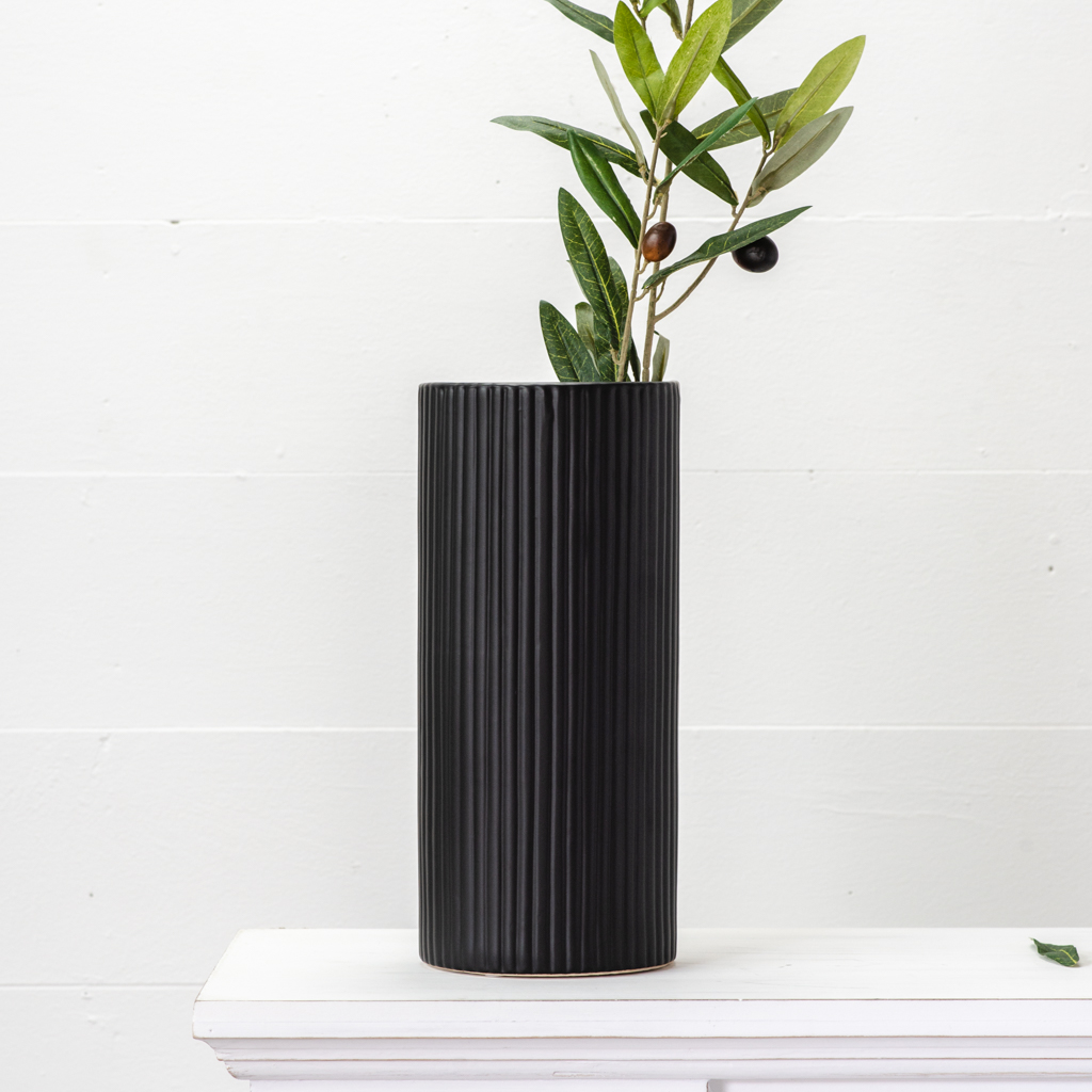 10.6" Black Lined Vase