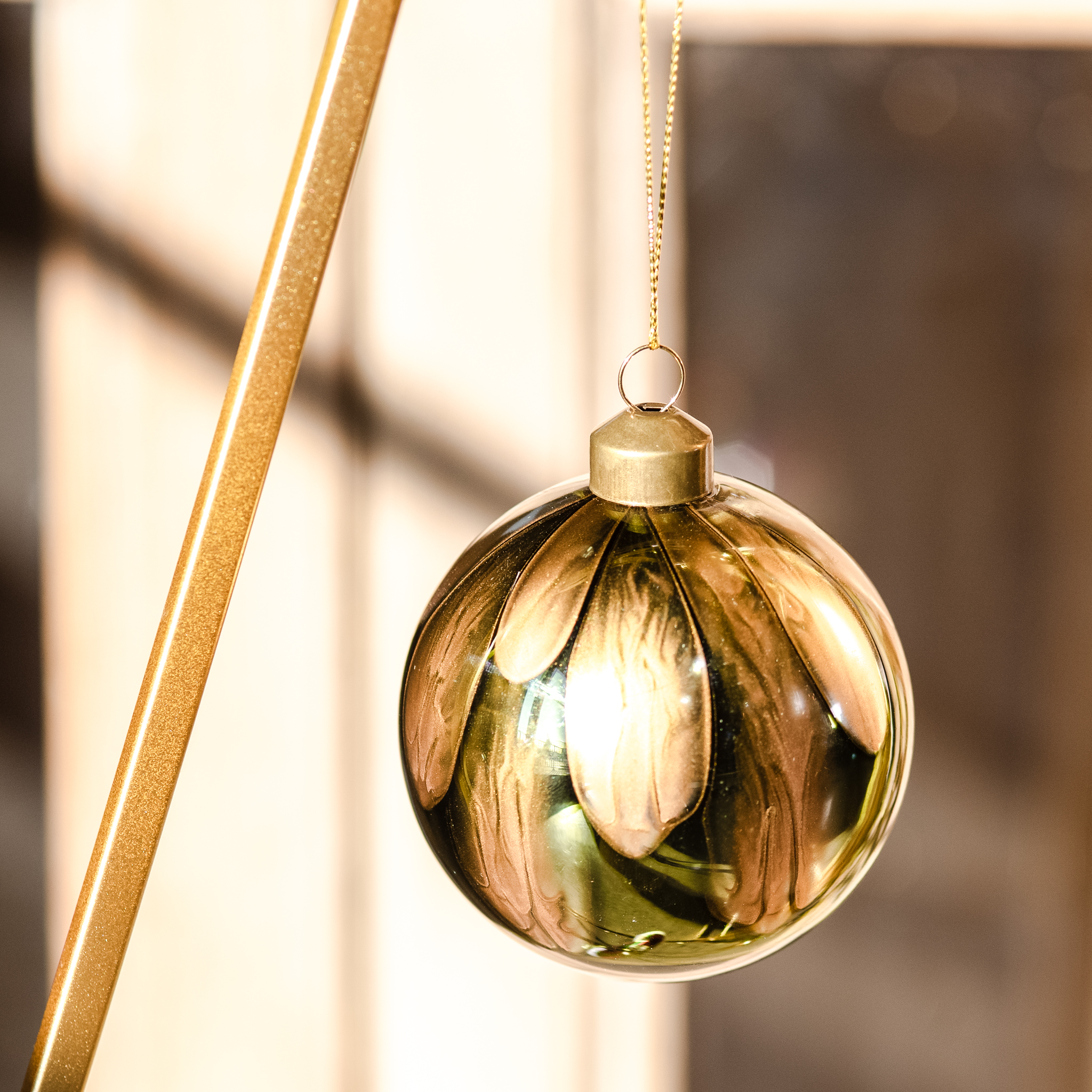 *Inner* 3" Green Glass Deco Ball Orn.
