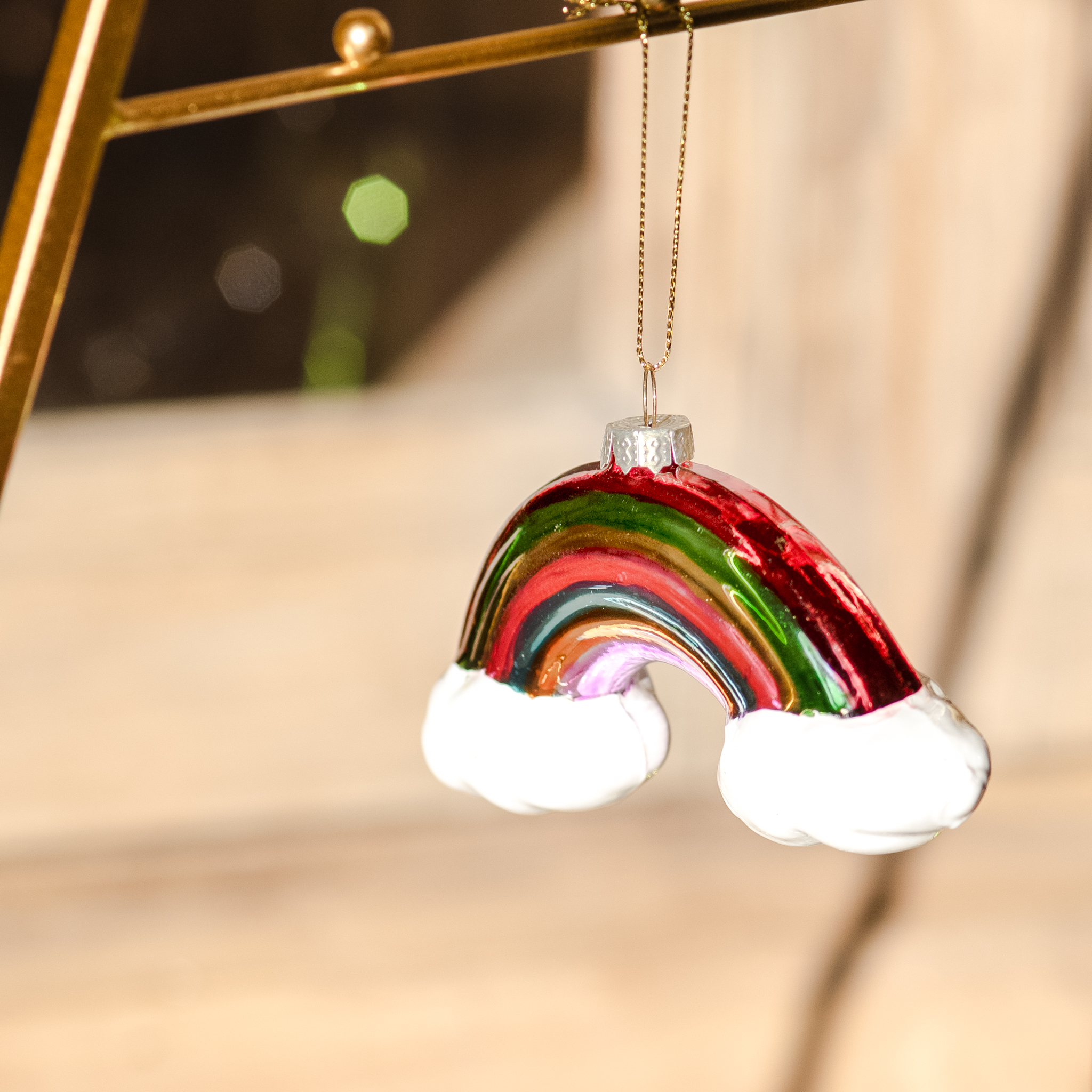 *Inner* 4.7" Glass Rainbow Ornament