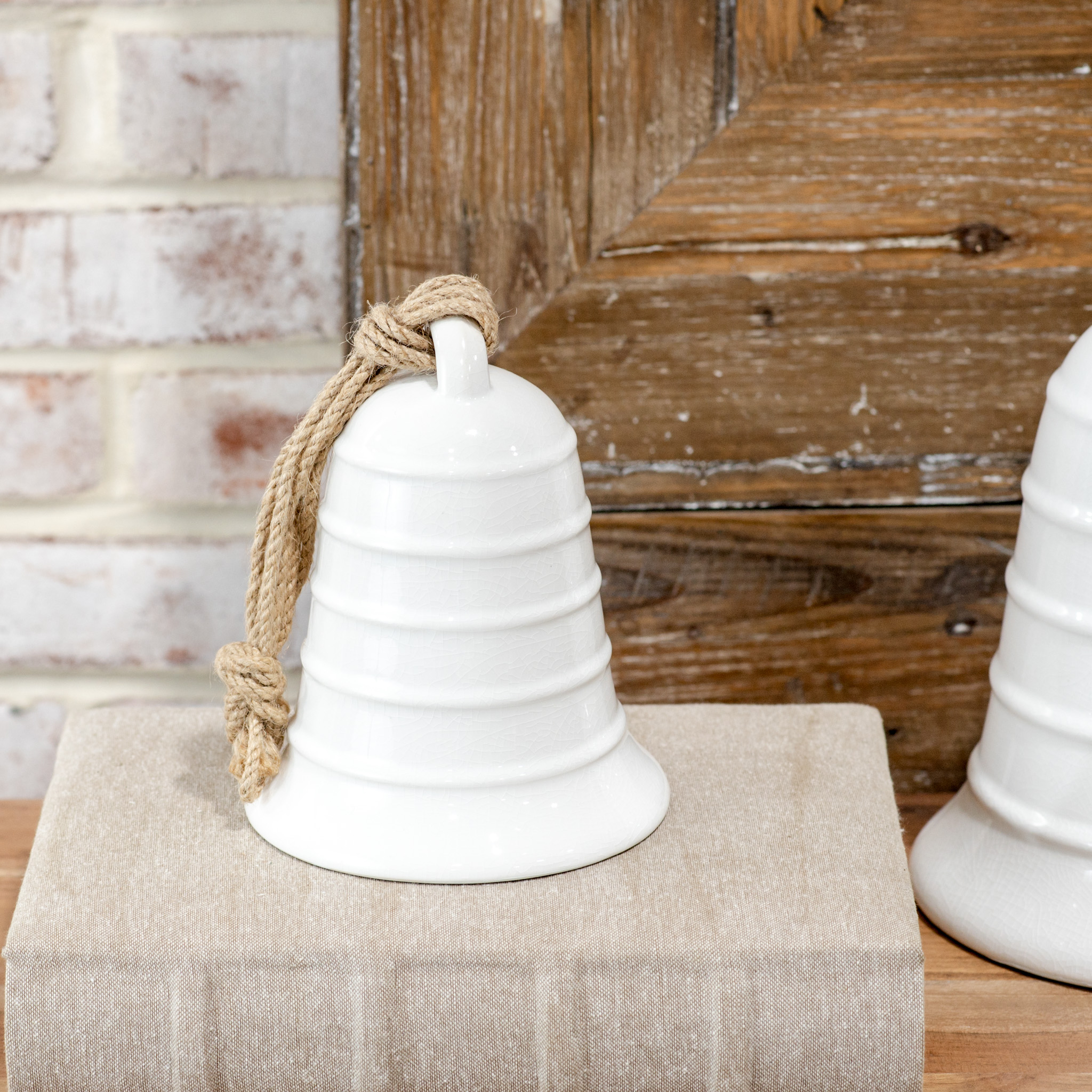 7" White Ceramic Bell
