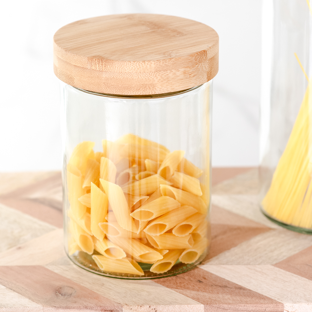 6.7" Glass Jar Bamboo Lid