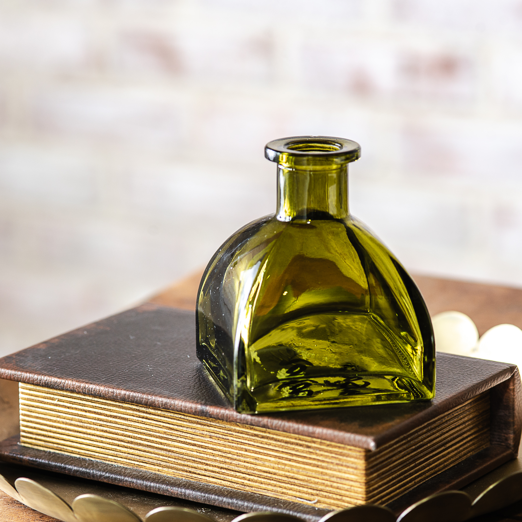 *Inner* 3.5" Olive Green Glass Ink Bottle