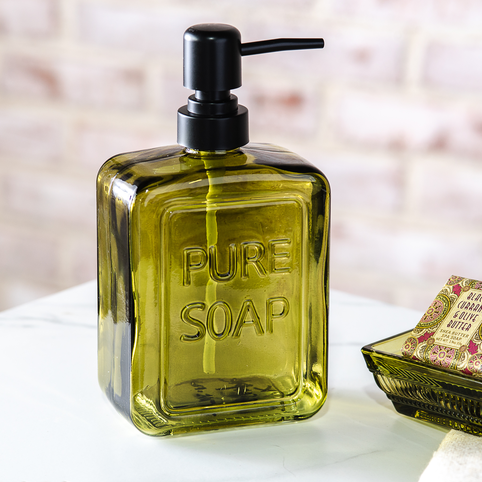 7.7" Olive Green Soap Pump