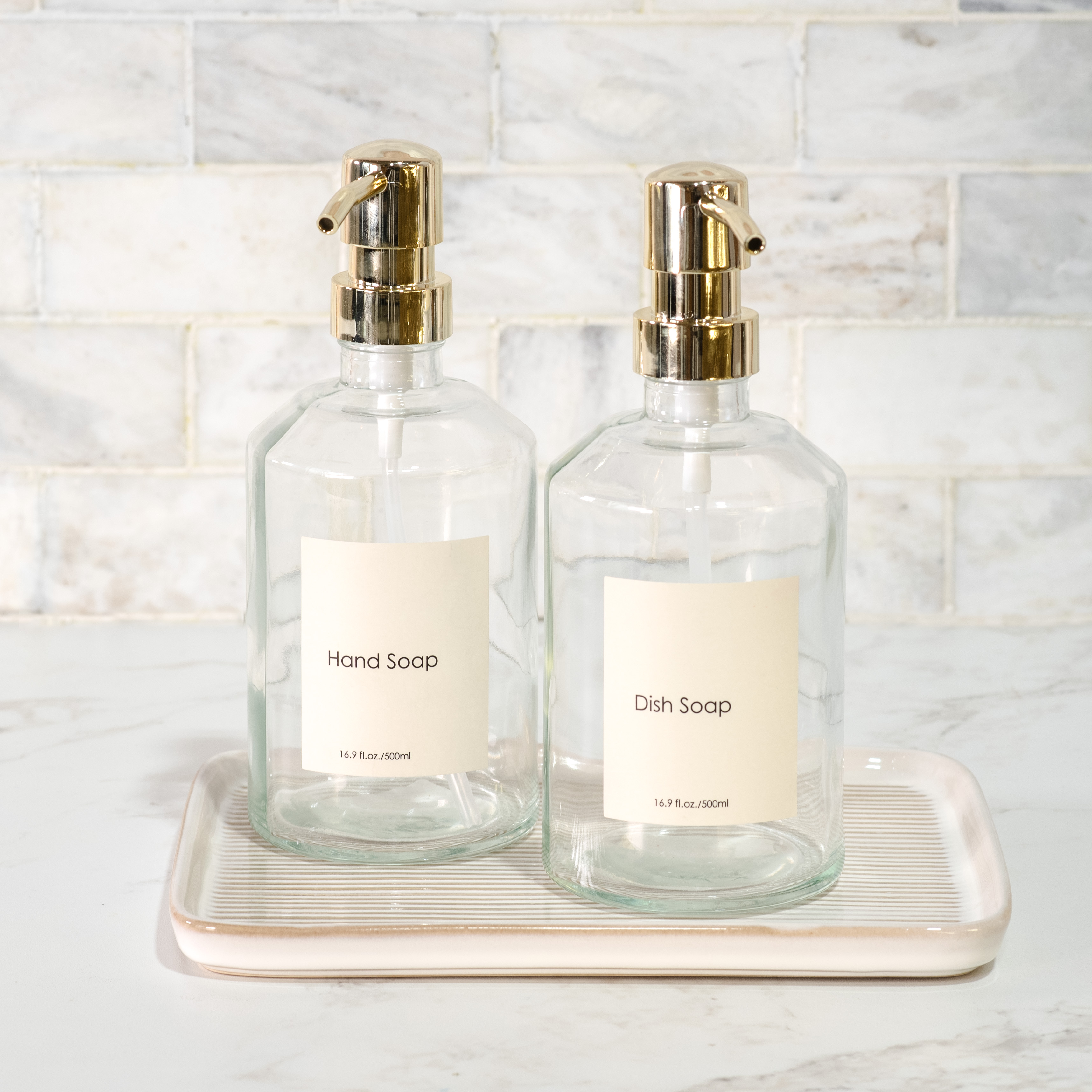 S/2 Hands/Dish Clear Soap Pumps