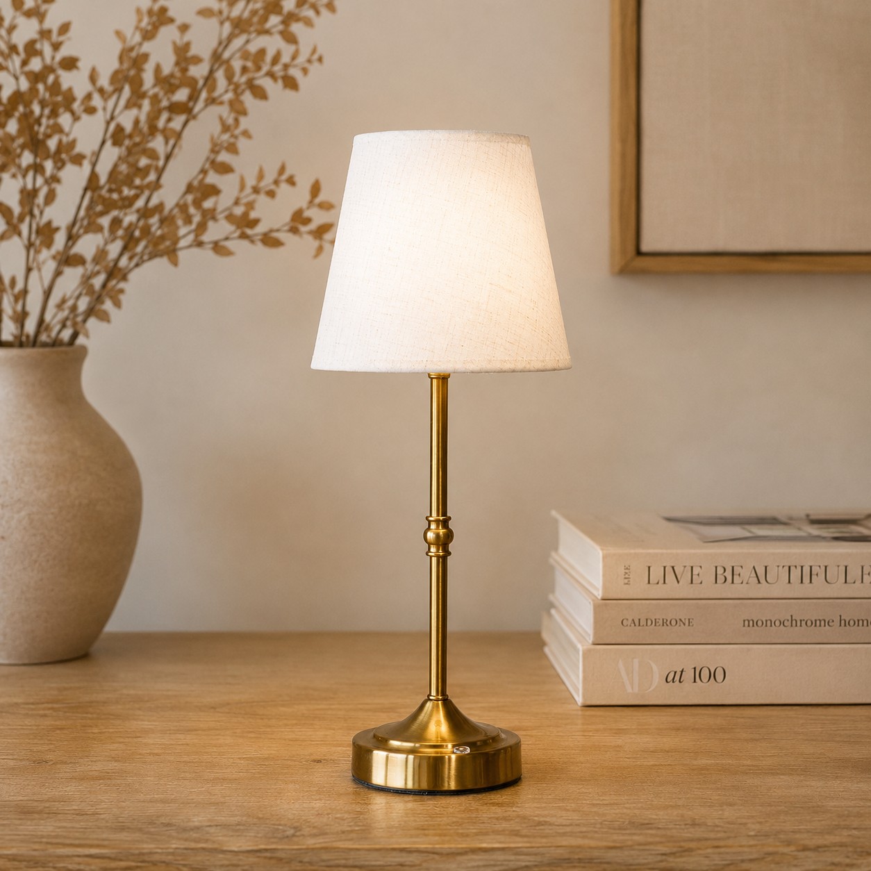 16" Gold Rechargeable Led Lamp