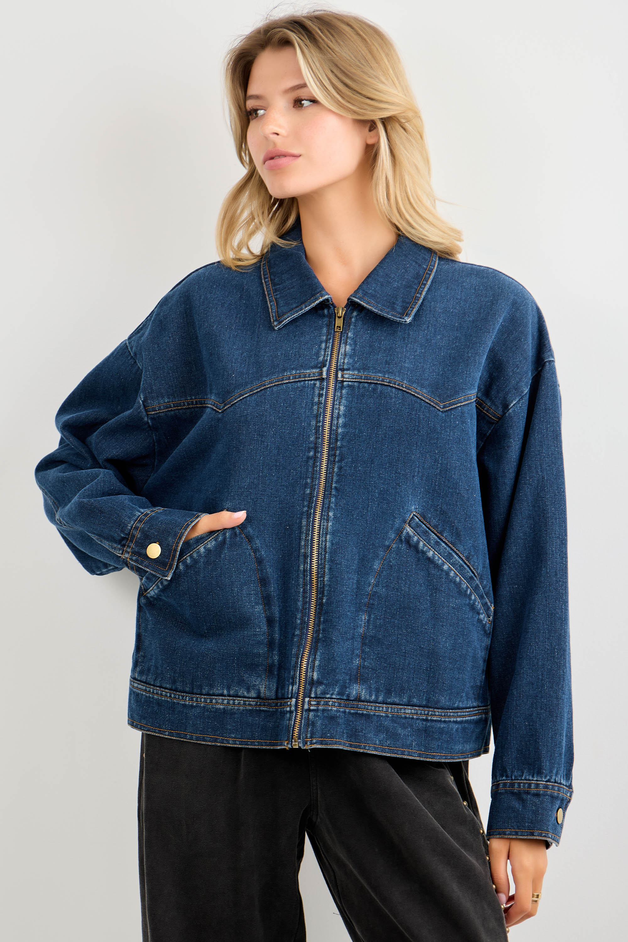 Denim Zip Up Jacket